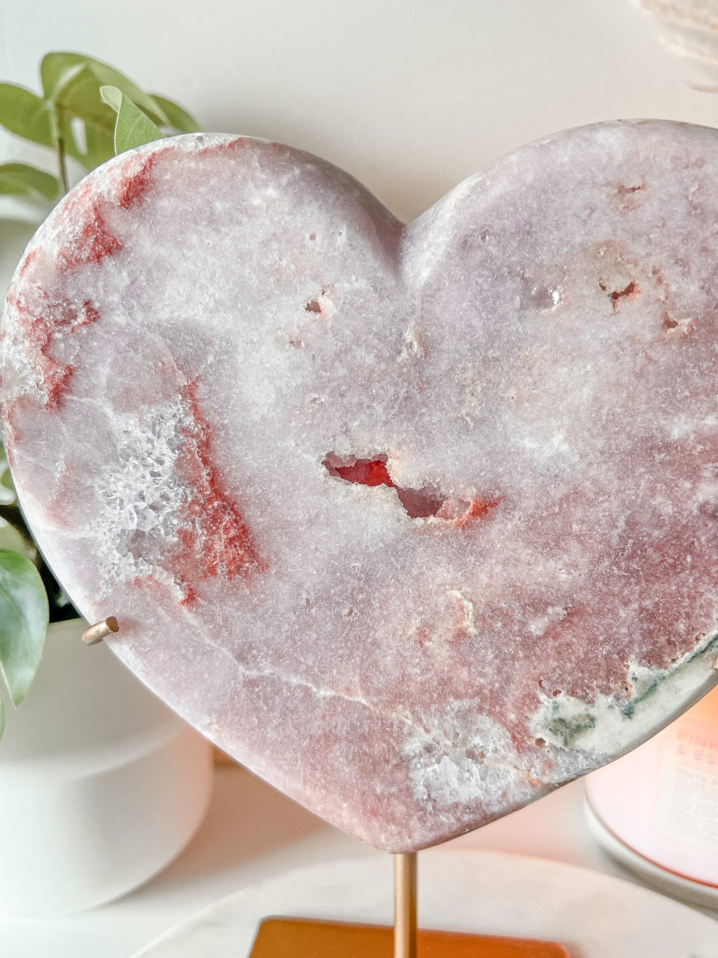 Druzy Pink Amethyst Heart