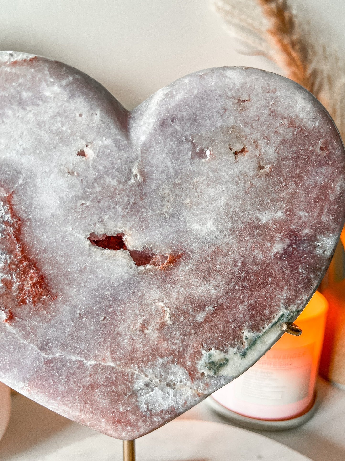 Druzy Pink Amethyst Heart