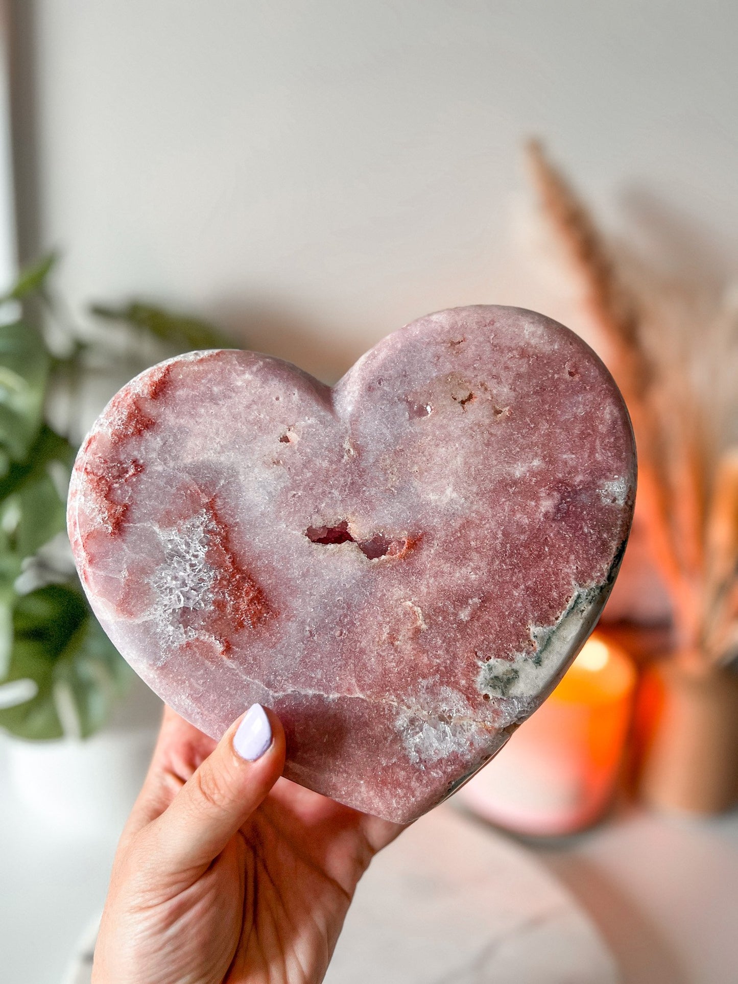 Druzy Pink Amethyst Heart