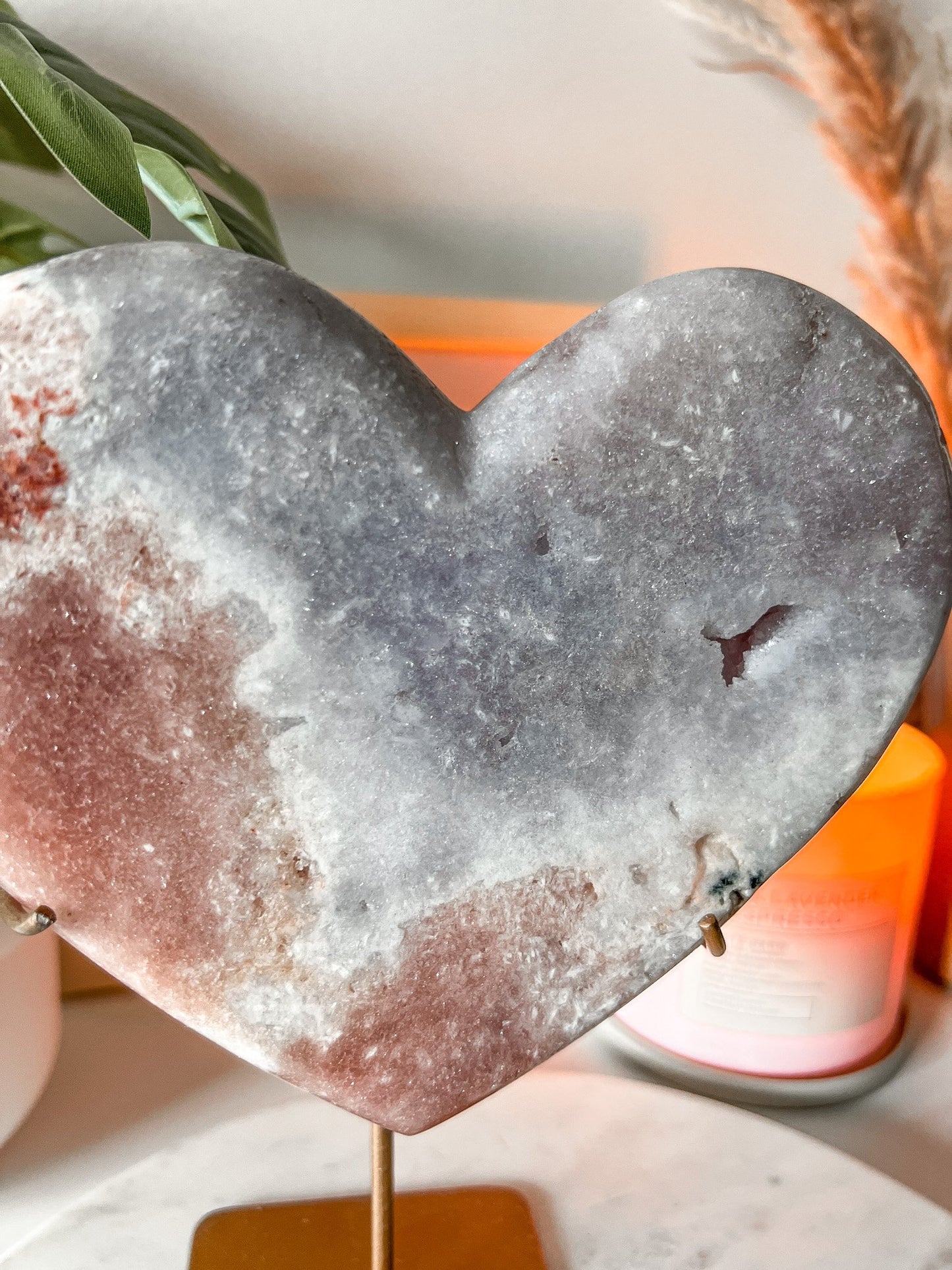 Druzy Pink Amethyst Heart