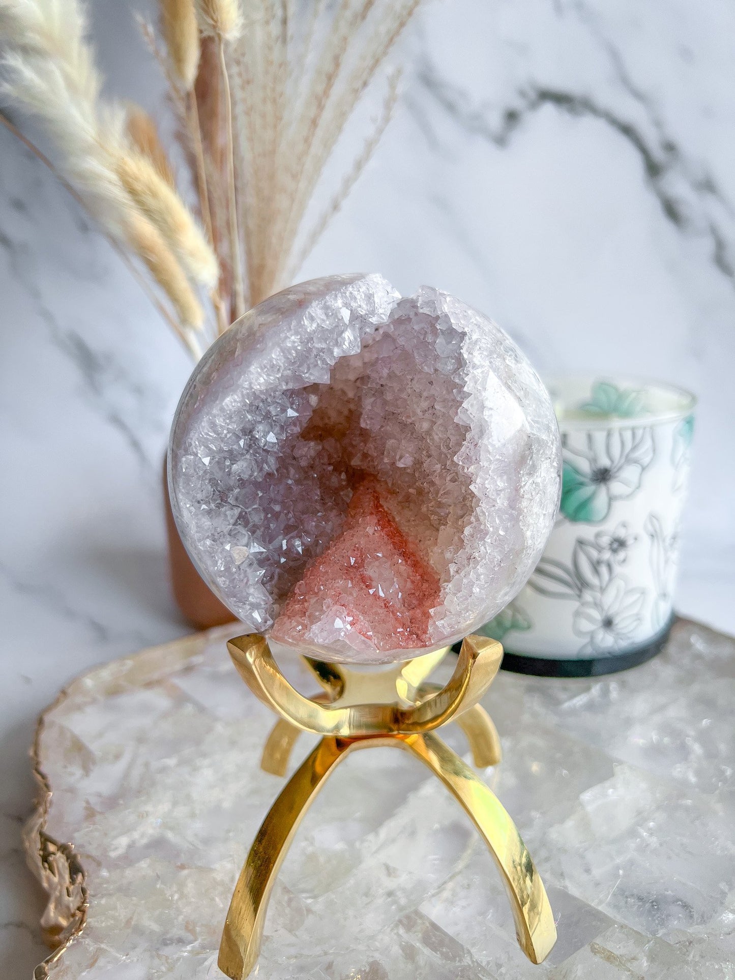 Rainbow Amethyst Geode Sphere