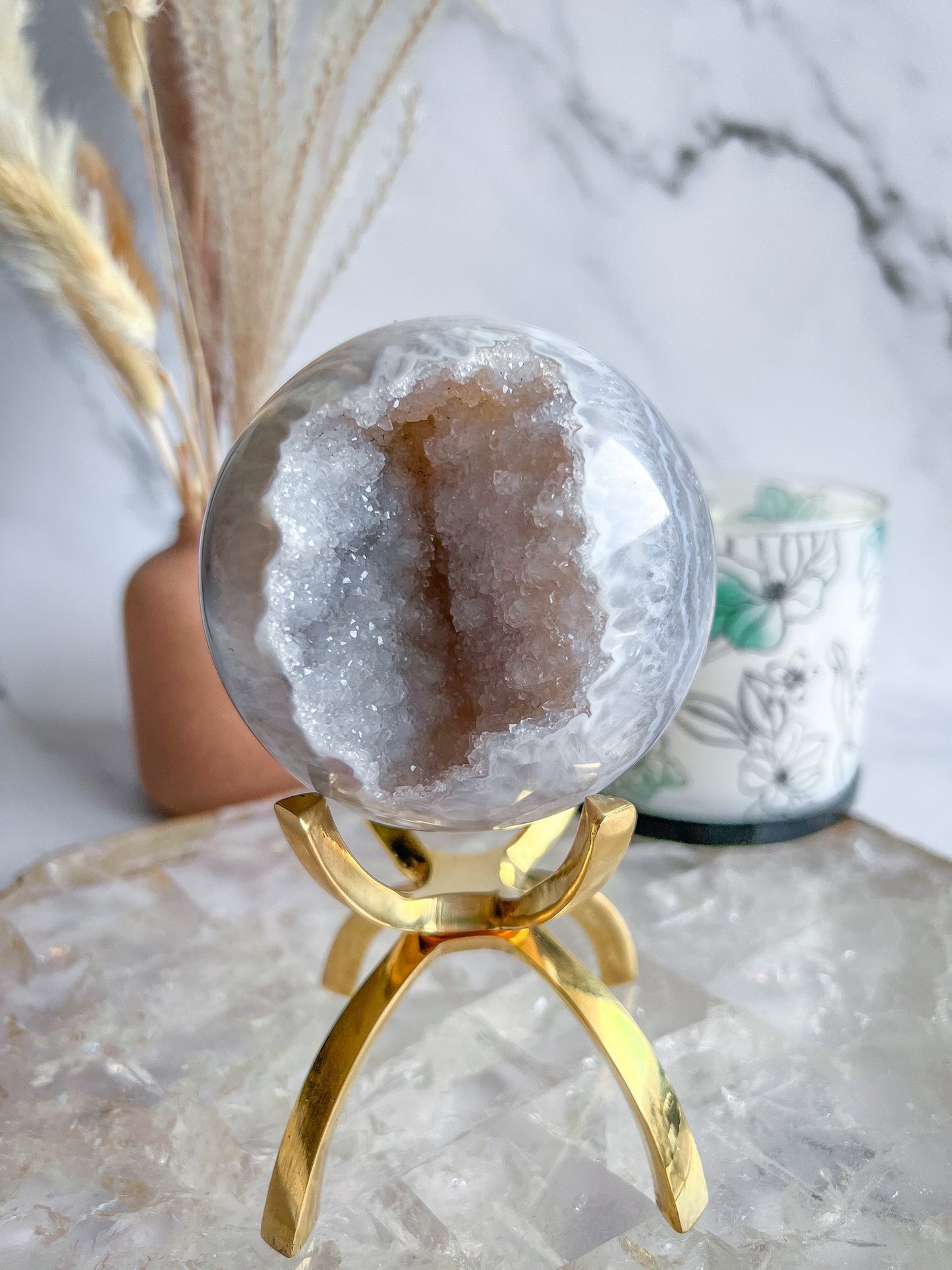 Rainbow Amethyst Geode Sphere