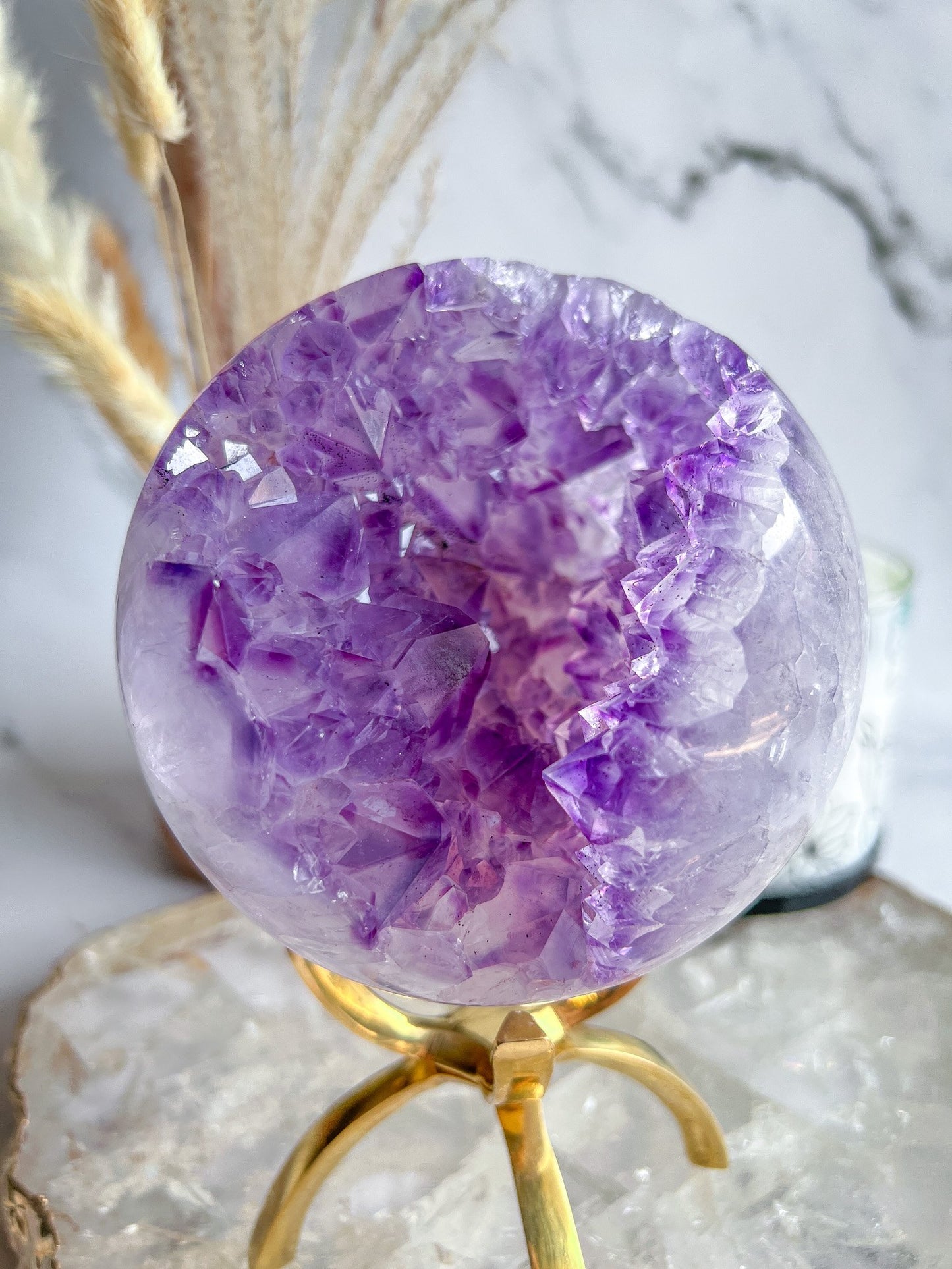 Druzy Amethyst Agate Geode Sphere