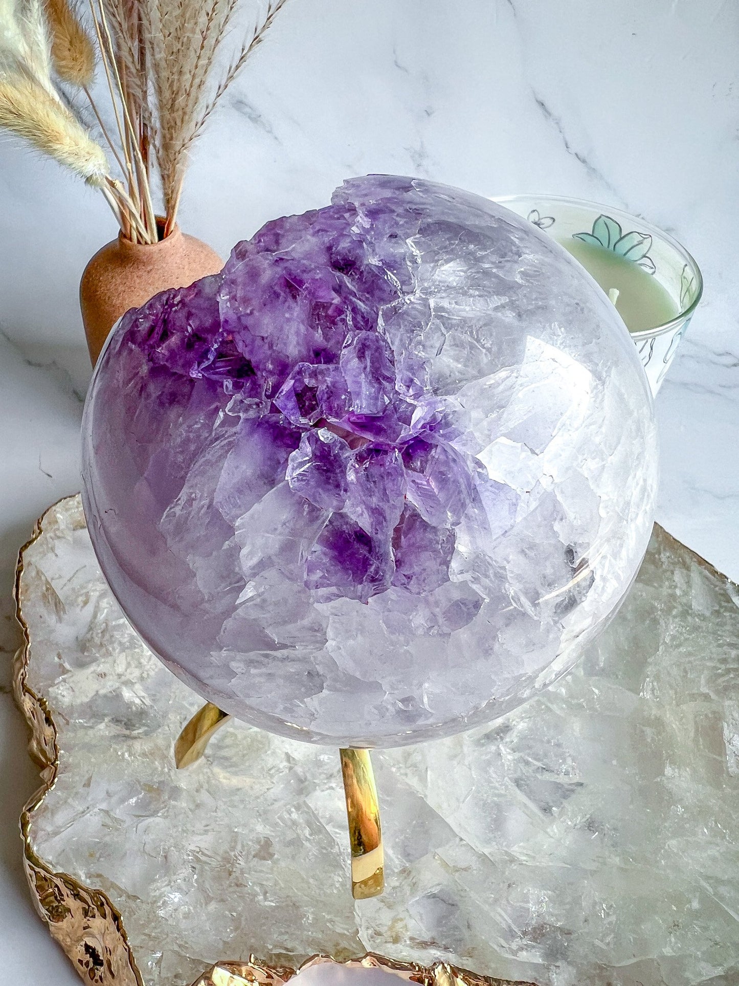 Druzy Amethyst Agate Geode Sphere