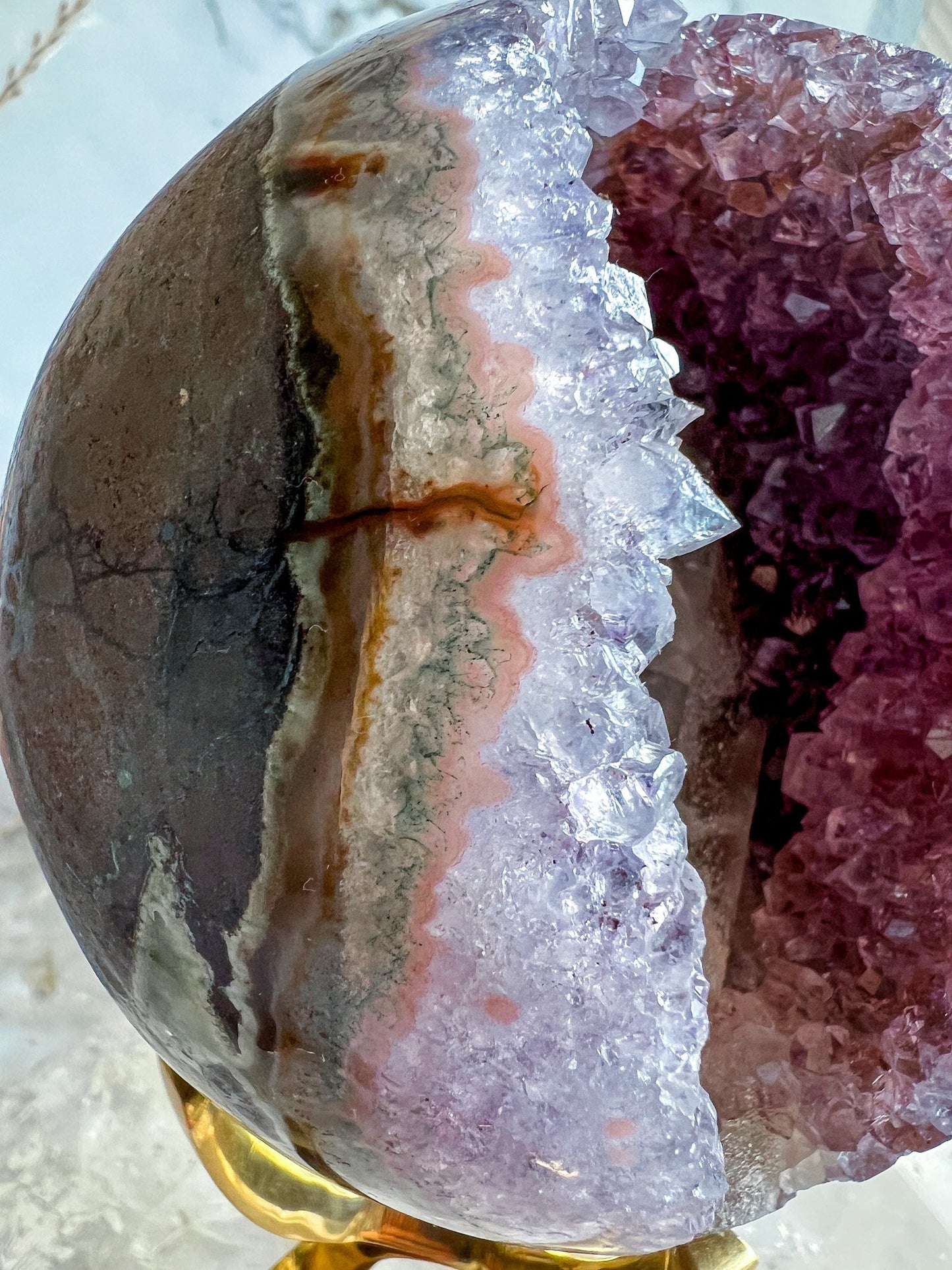 Rainbow Amethyst Geode Sphere