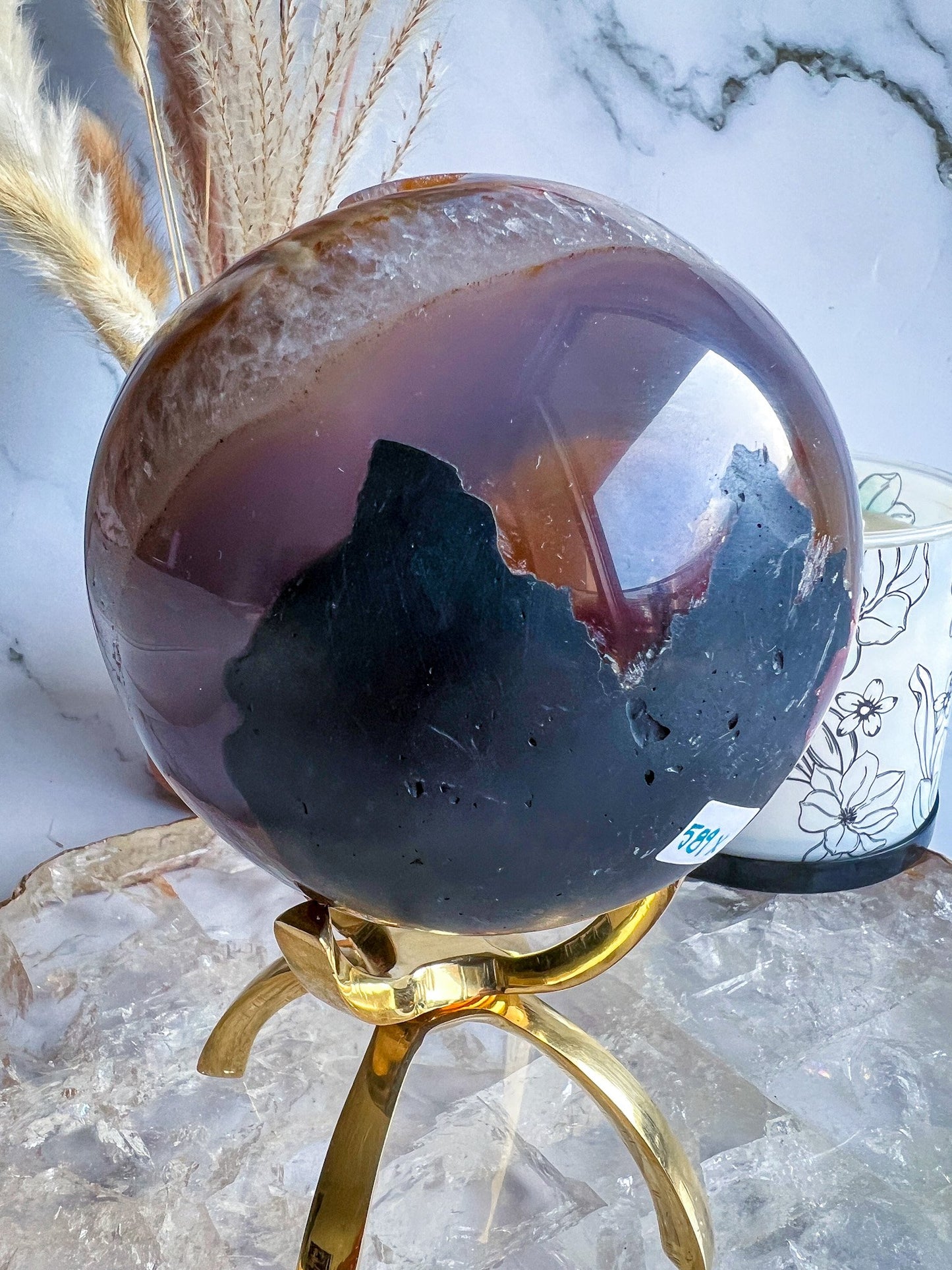 Sugary Rainbow Amethyst Agate Geode Sphere