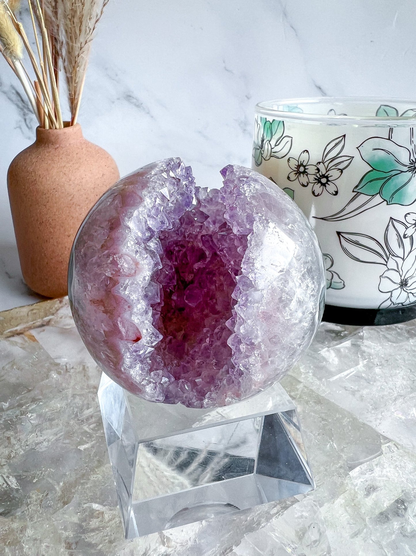 Druzy Amethyst Agate Geode Sphere