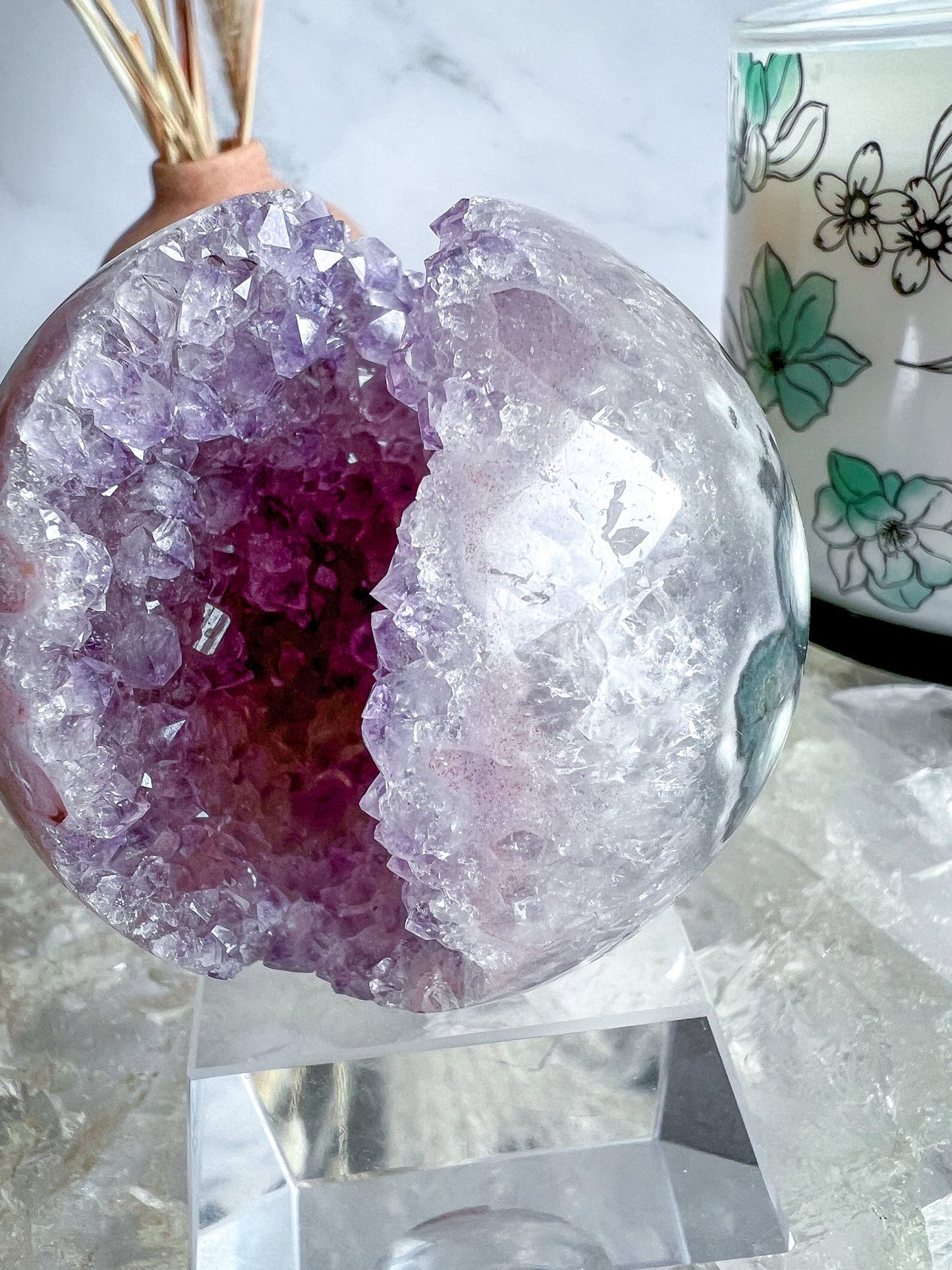 Druzy Amethyst Agate Geode Sphere