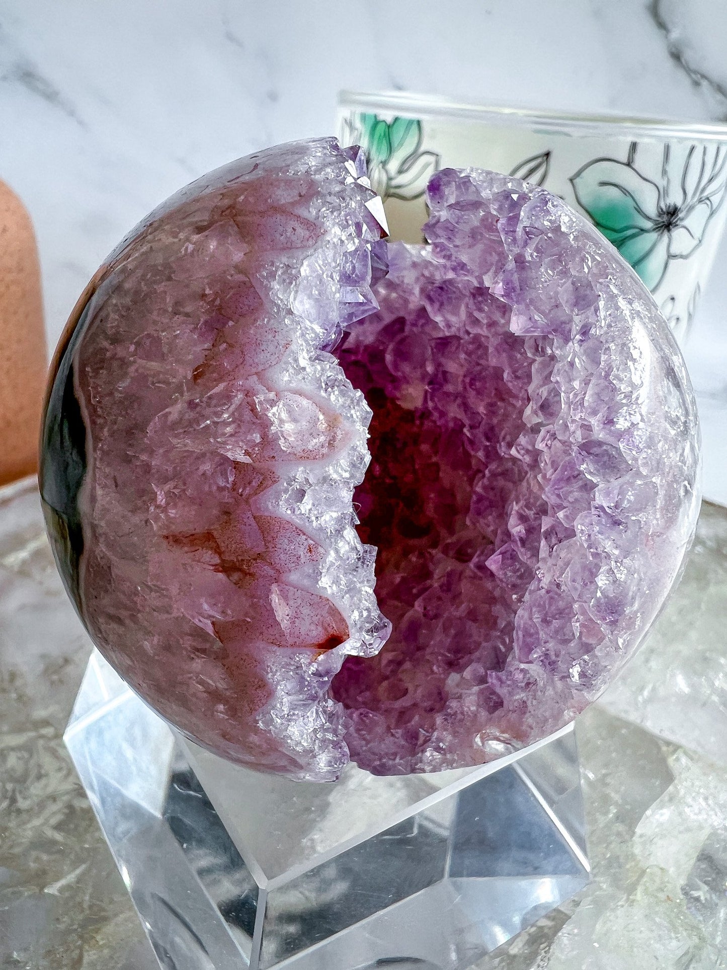 Druzy Amethyst Agate Geode Sphere