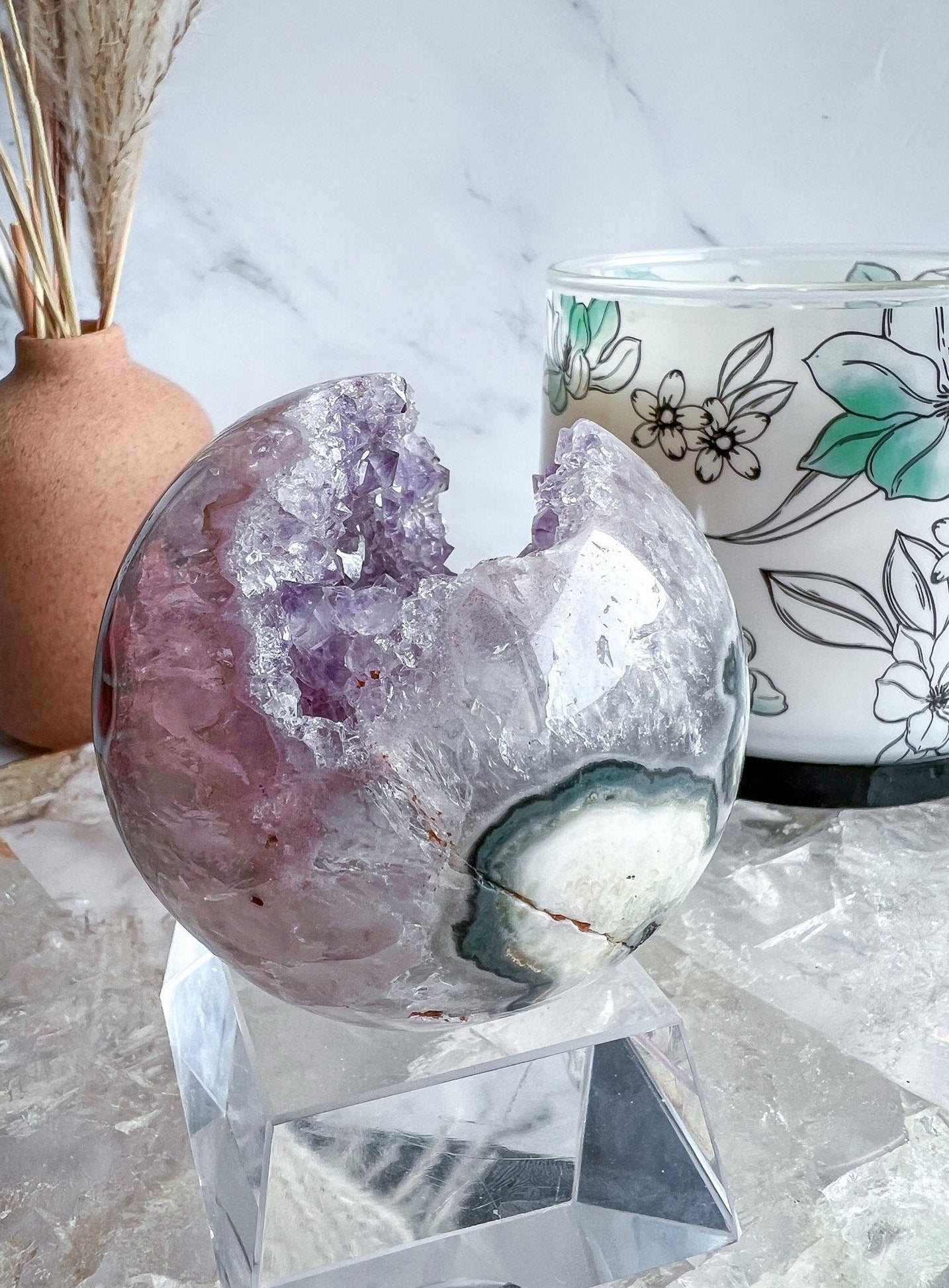 Druzy Amethyst Agate Geode Sphere