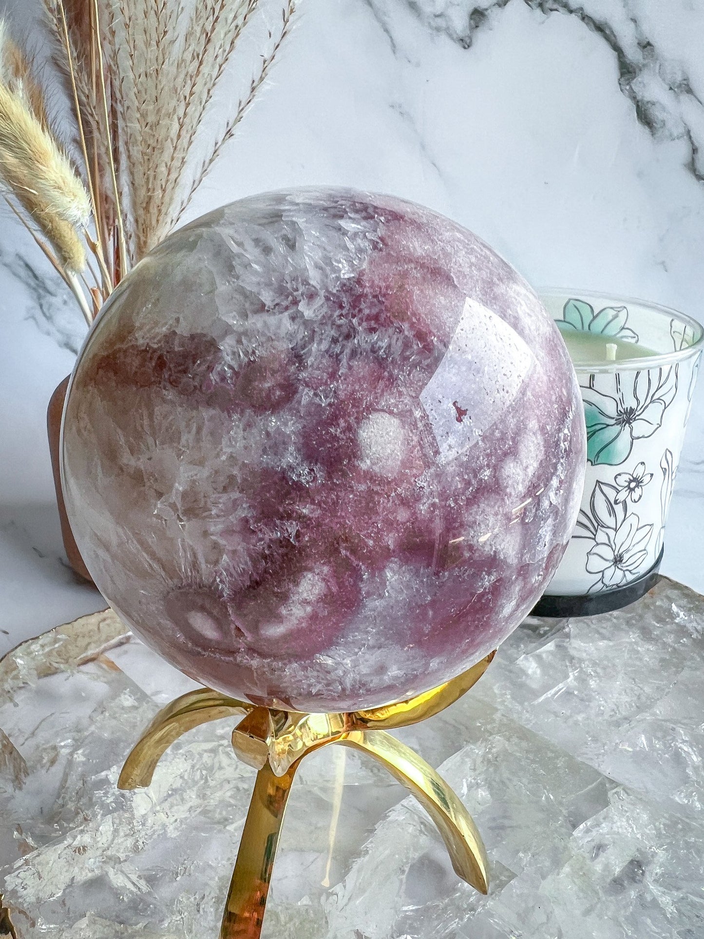 Druzy Pink Amethyst Sphere