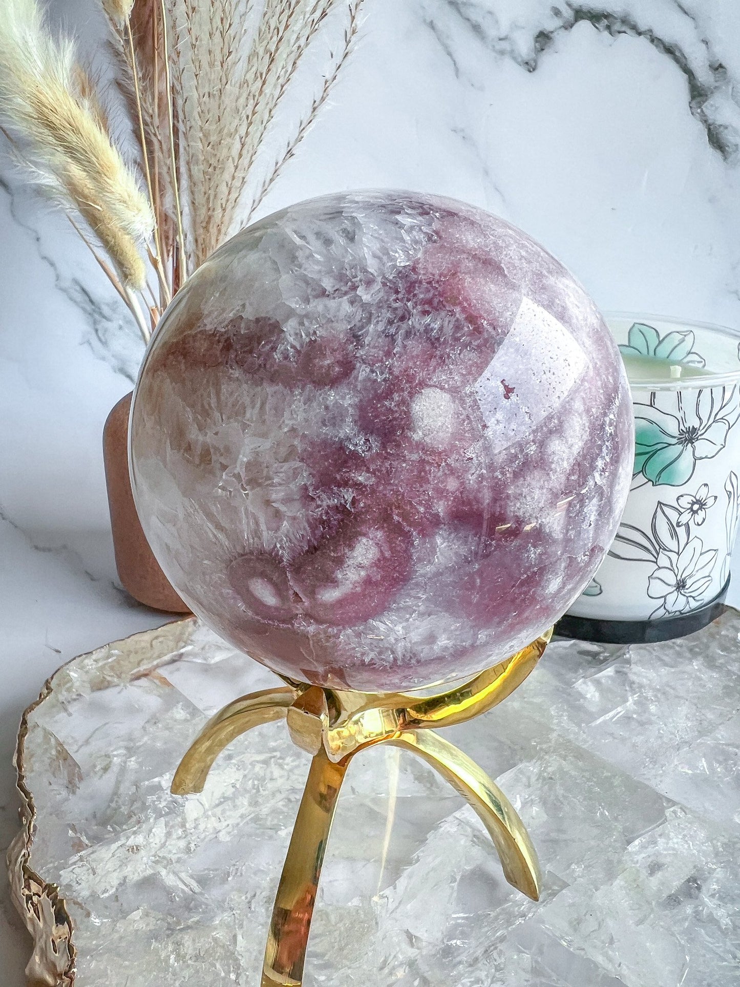 Druzy Pink Amethyst Sphere