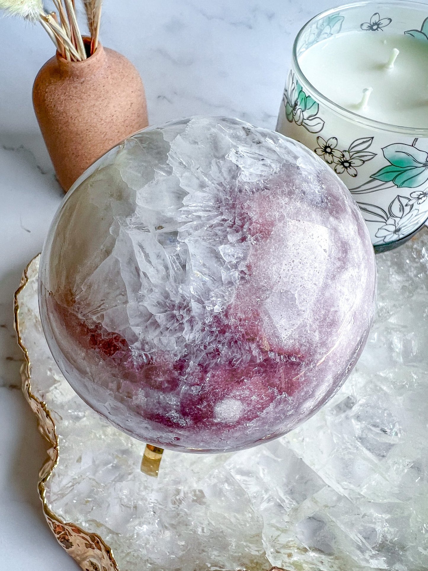 Druzy Pink Amethyst Sphere