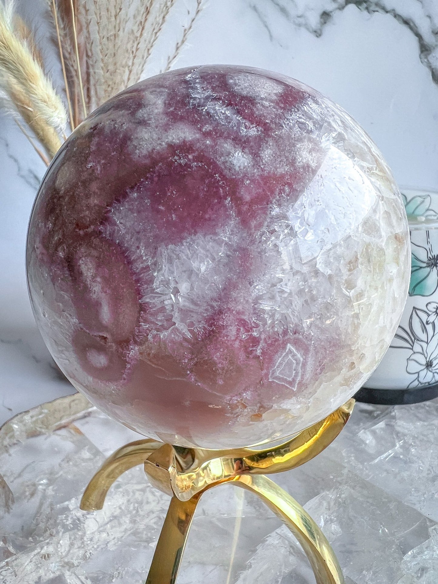 Druzy Pink Amethyst Sphere