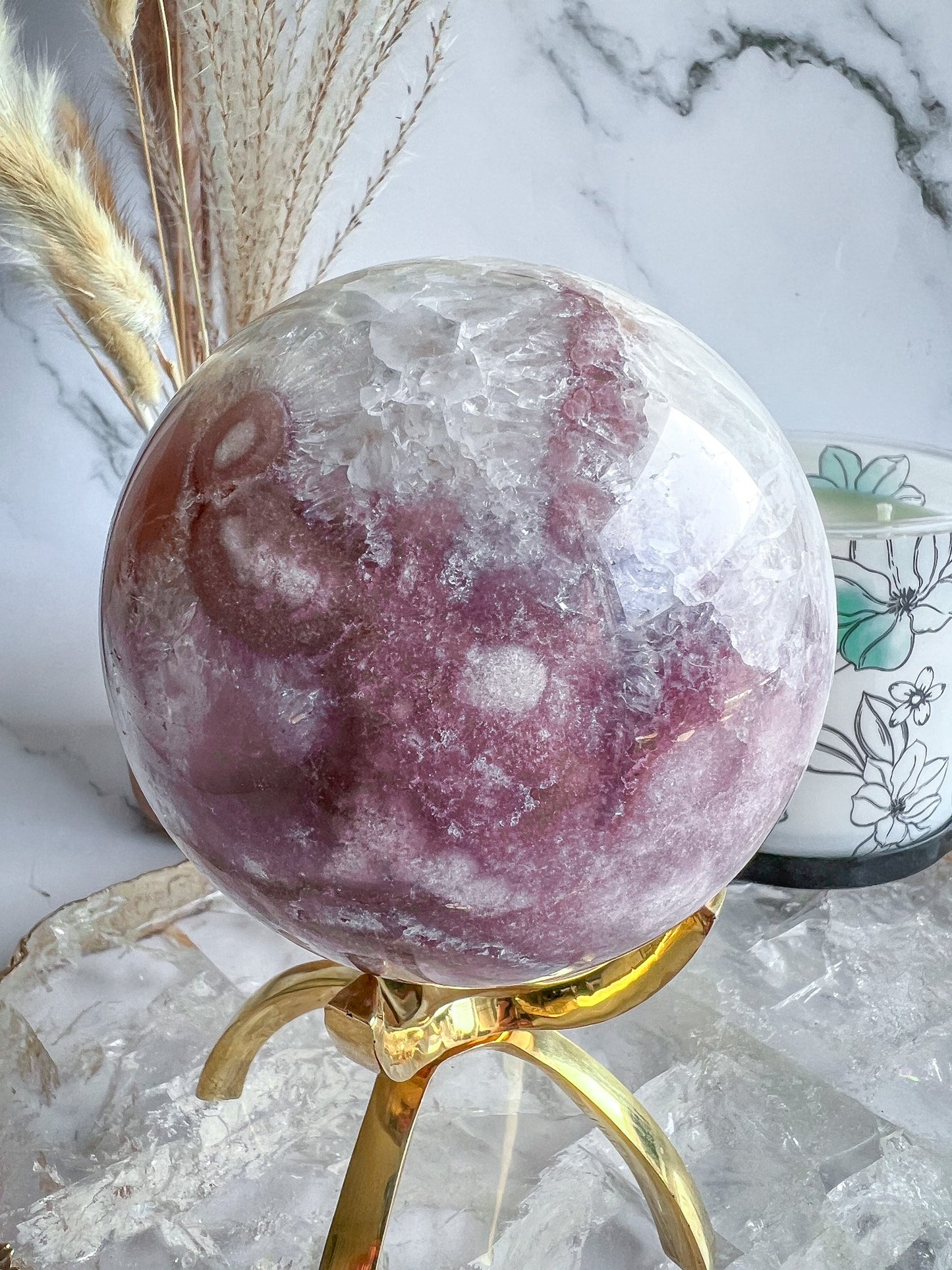 Druzy Pink Amethyst Sphere