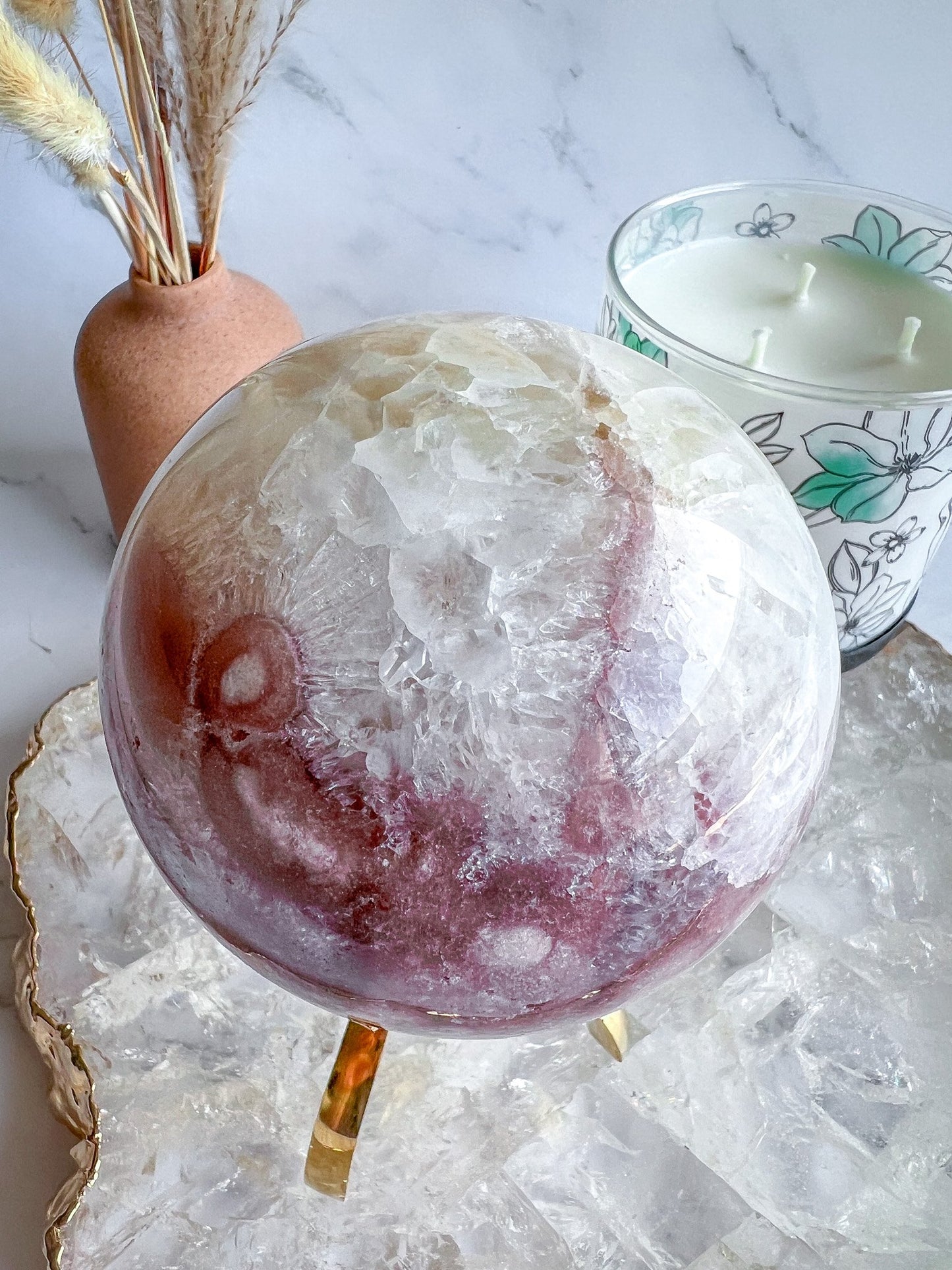 Druzy Pink Amethyst Sphere