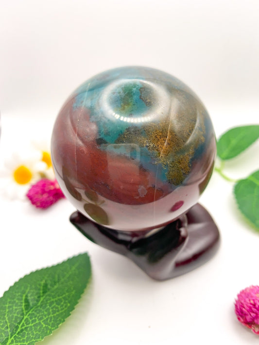 Red Moss Agate Sphere - Crystal Love Treasures