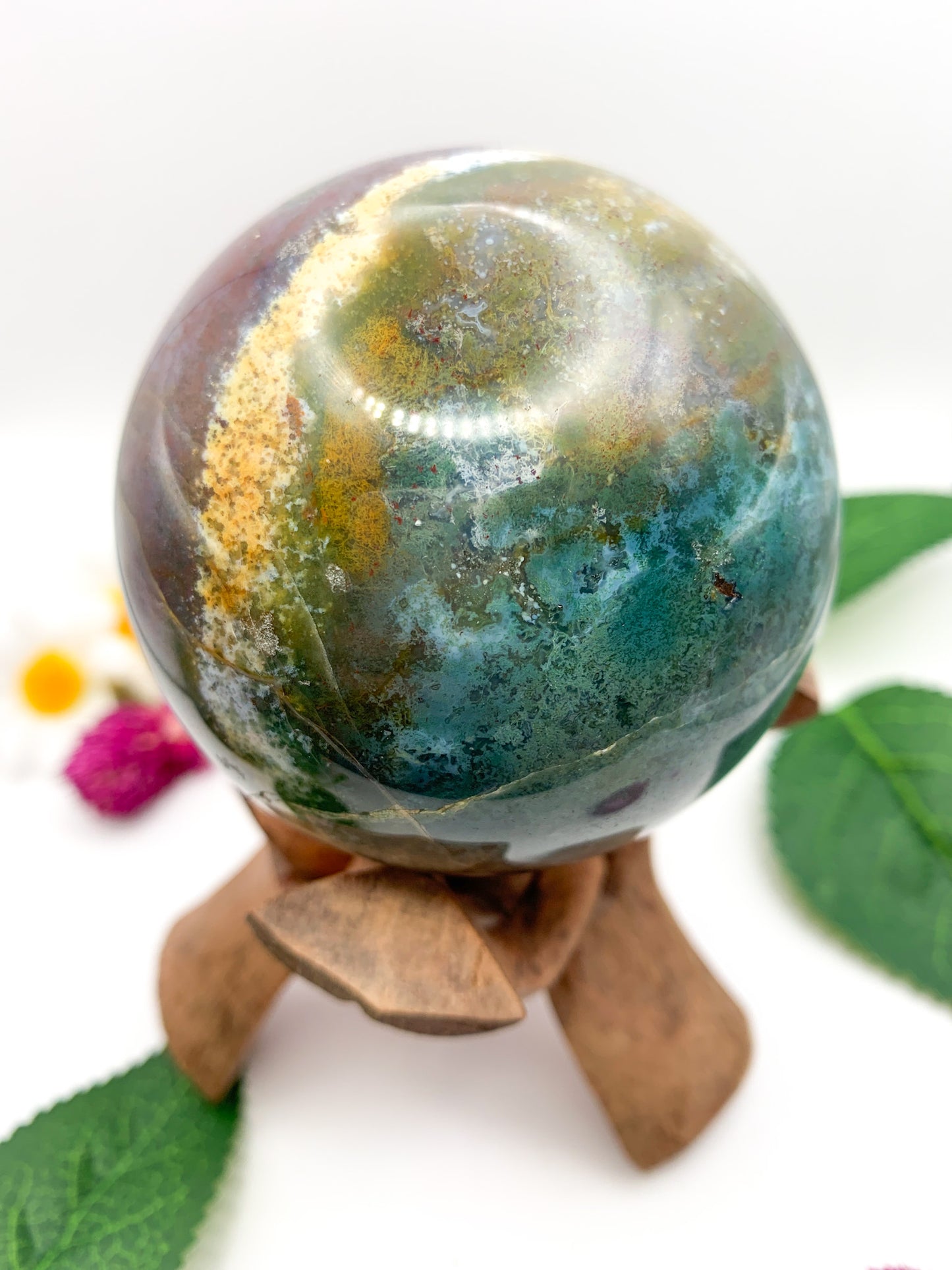 Red Moss Agate Sphere - Crystal Love Treasures