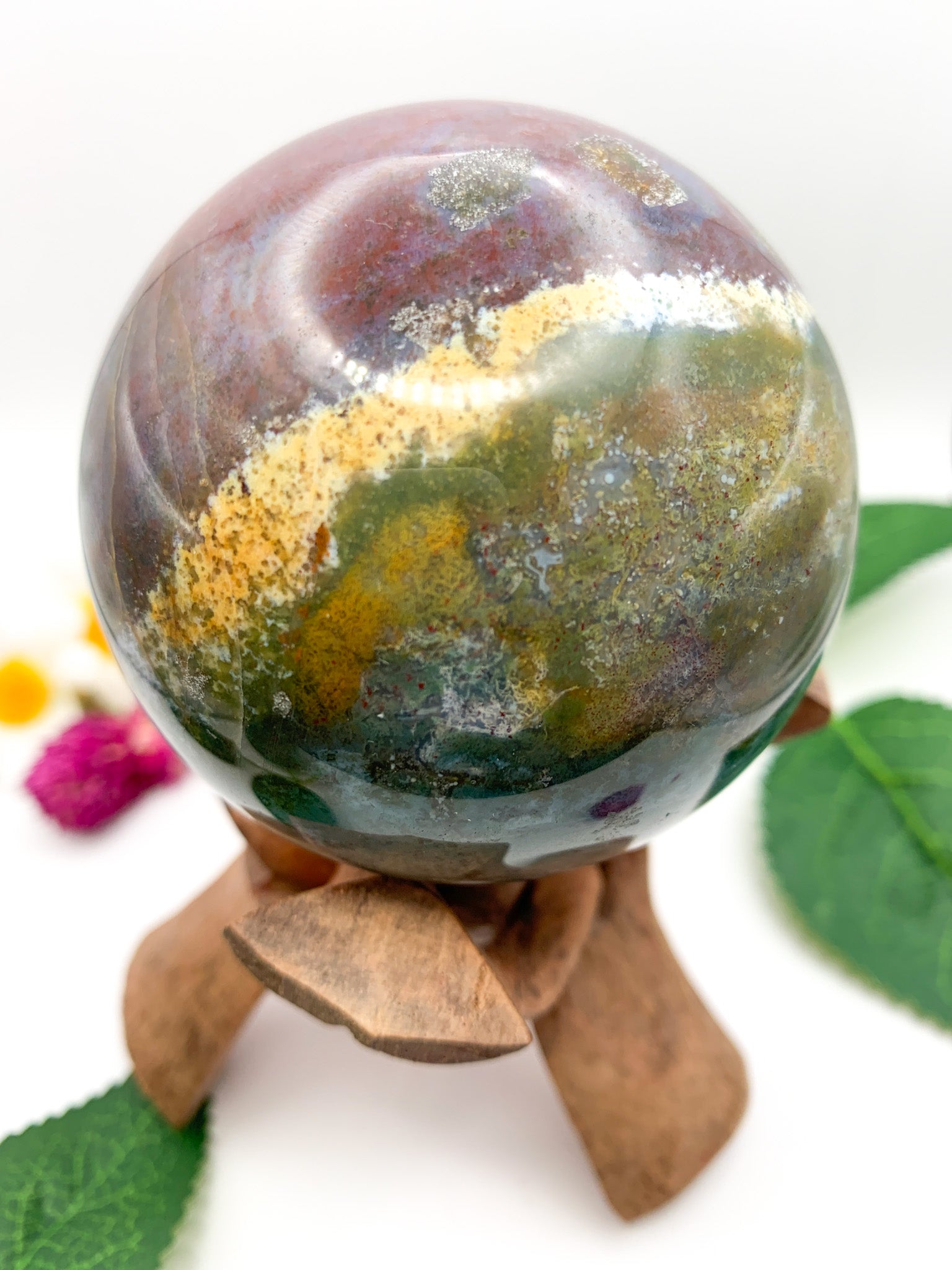 Red Moss Agate Sphere - Crystal Love Treasures