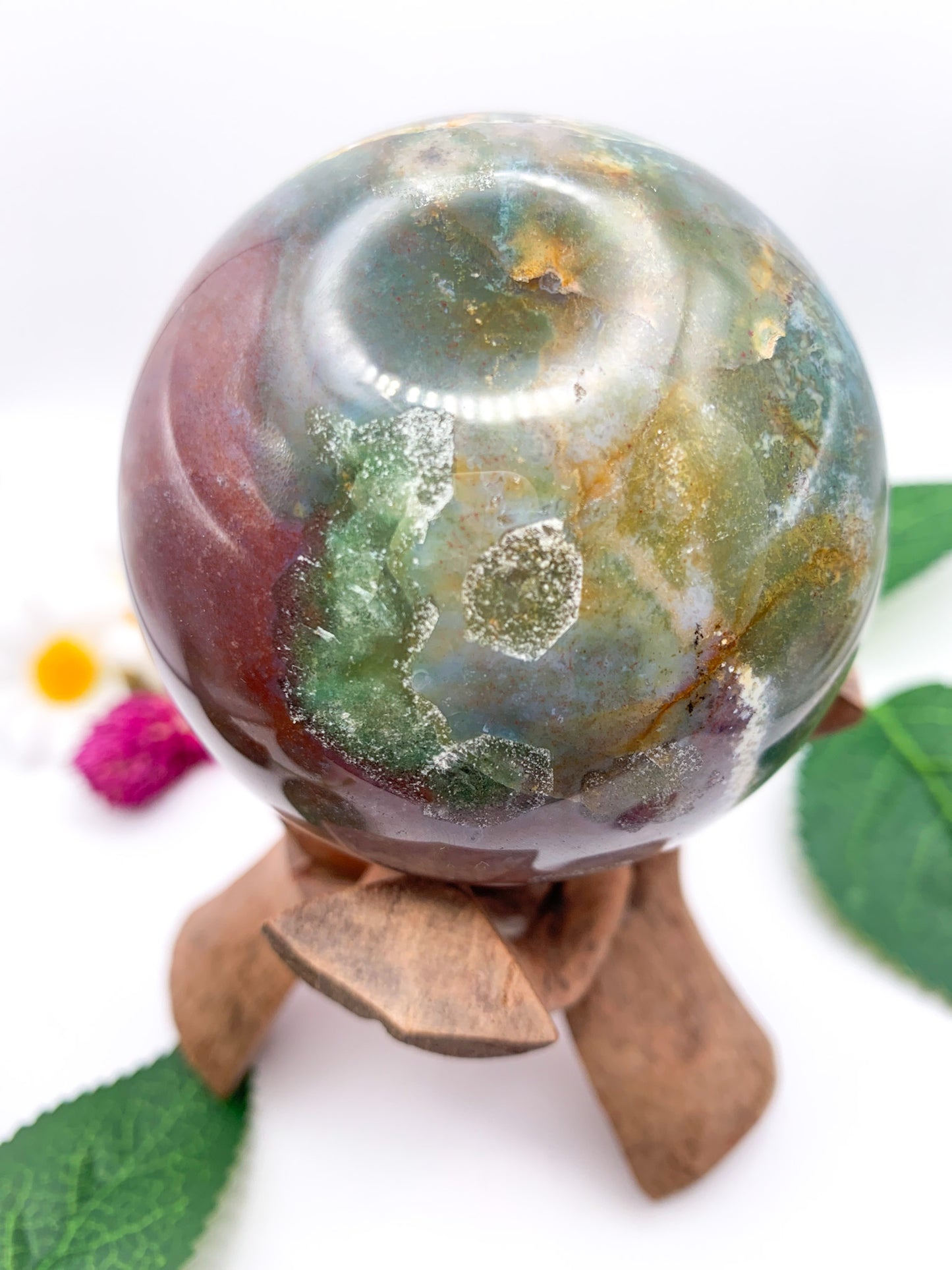 Red Moss Agate Sphere - Crystal Love Treasures