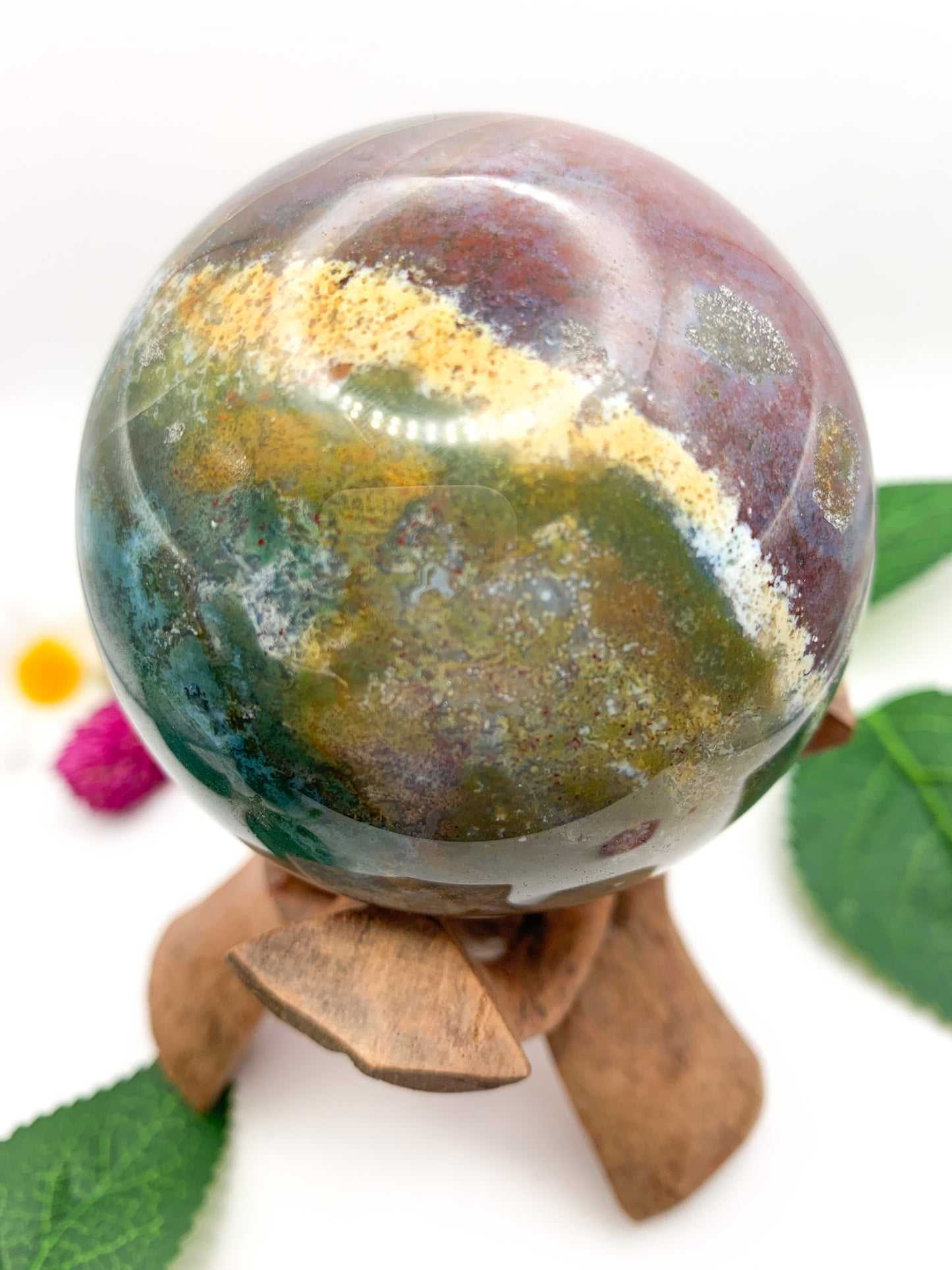 Red Moss Agate Sphere - Crystal Love Treasures