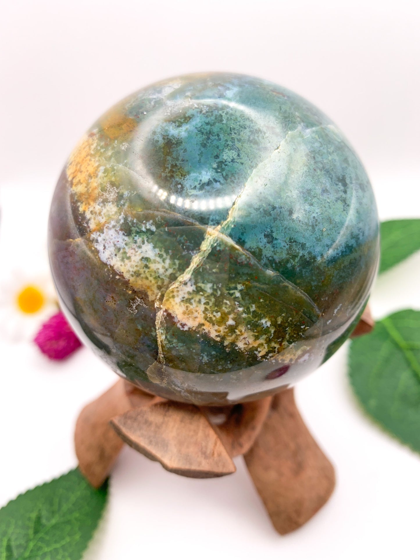 Red Moss Agate Sphere - Crystal Love Treasures