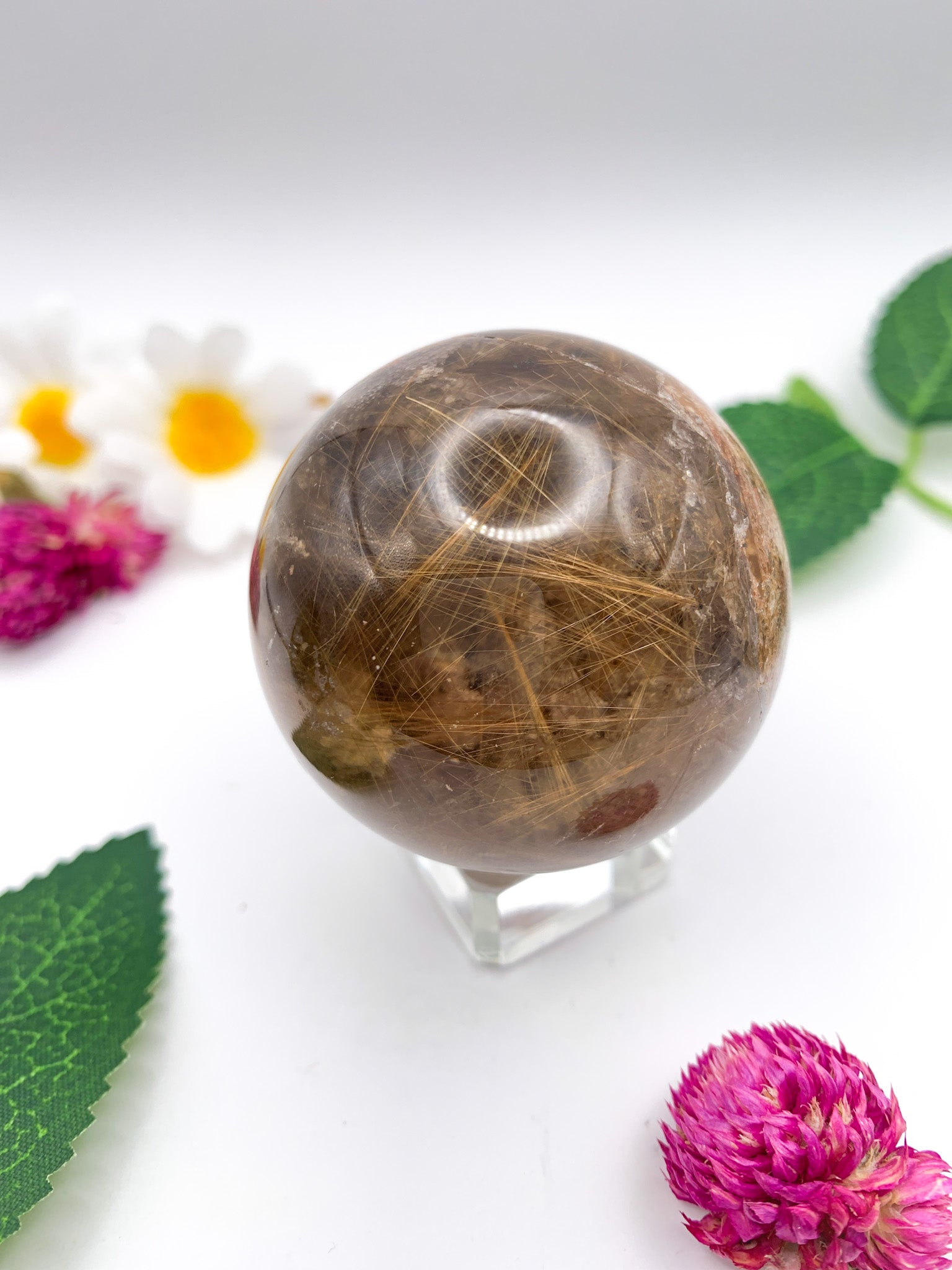 Rutilated Garden Quartz Sphere - Crystal Love Treasures