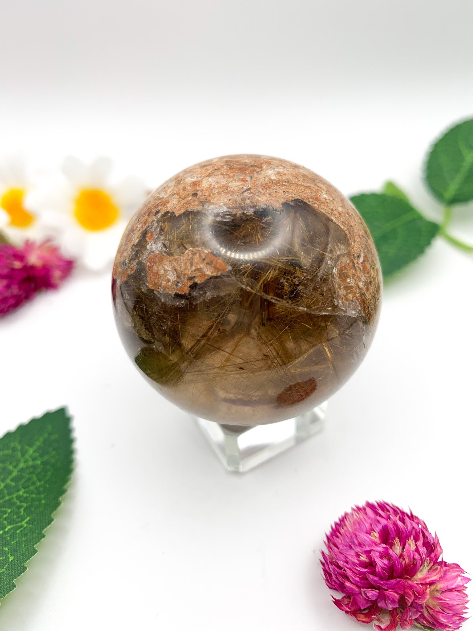 Rutilated Garden Quartz Sphere - Crystal Love Treasures