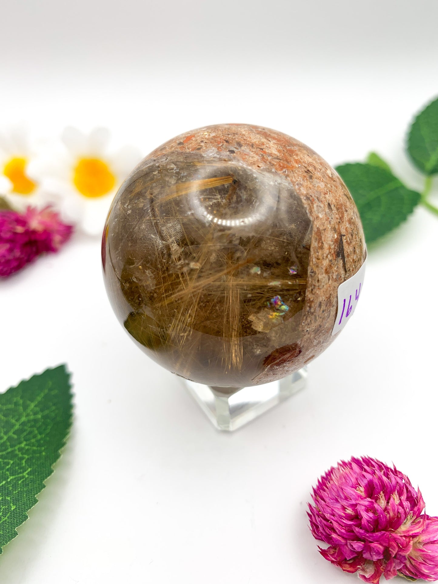 Rutilated Garden Quartz Sphere - Crystal Love Treasures