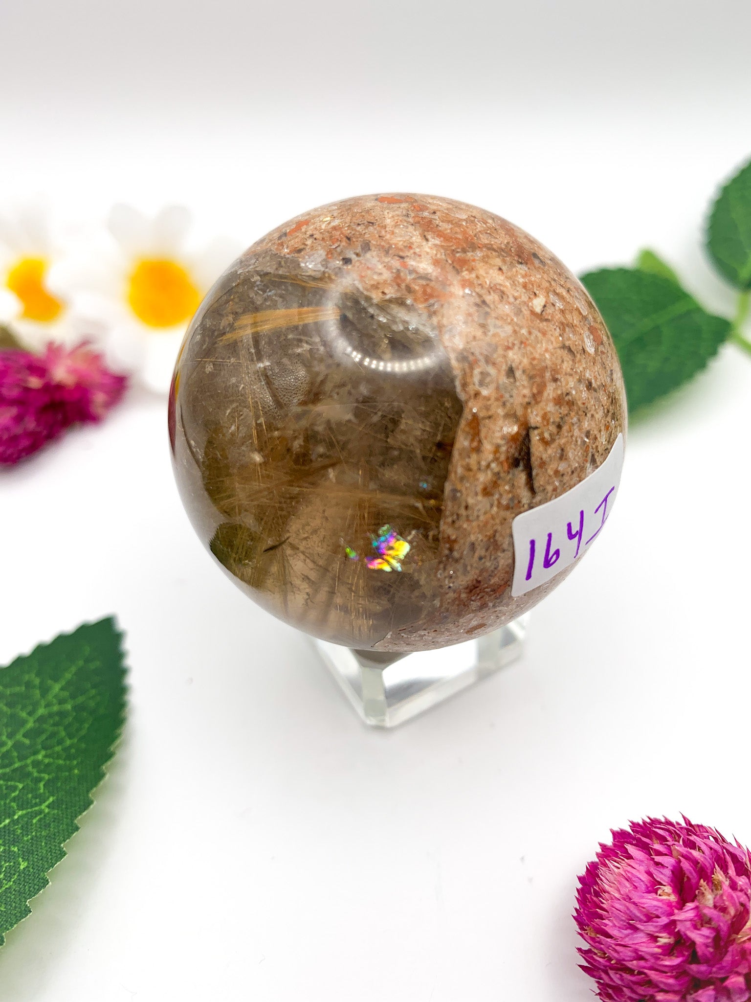 Rutilated Garden Quartz Sphere - Crystal Love Treasures