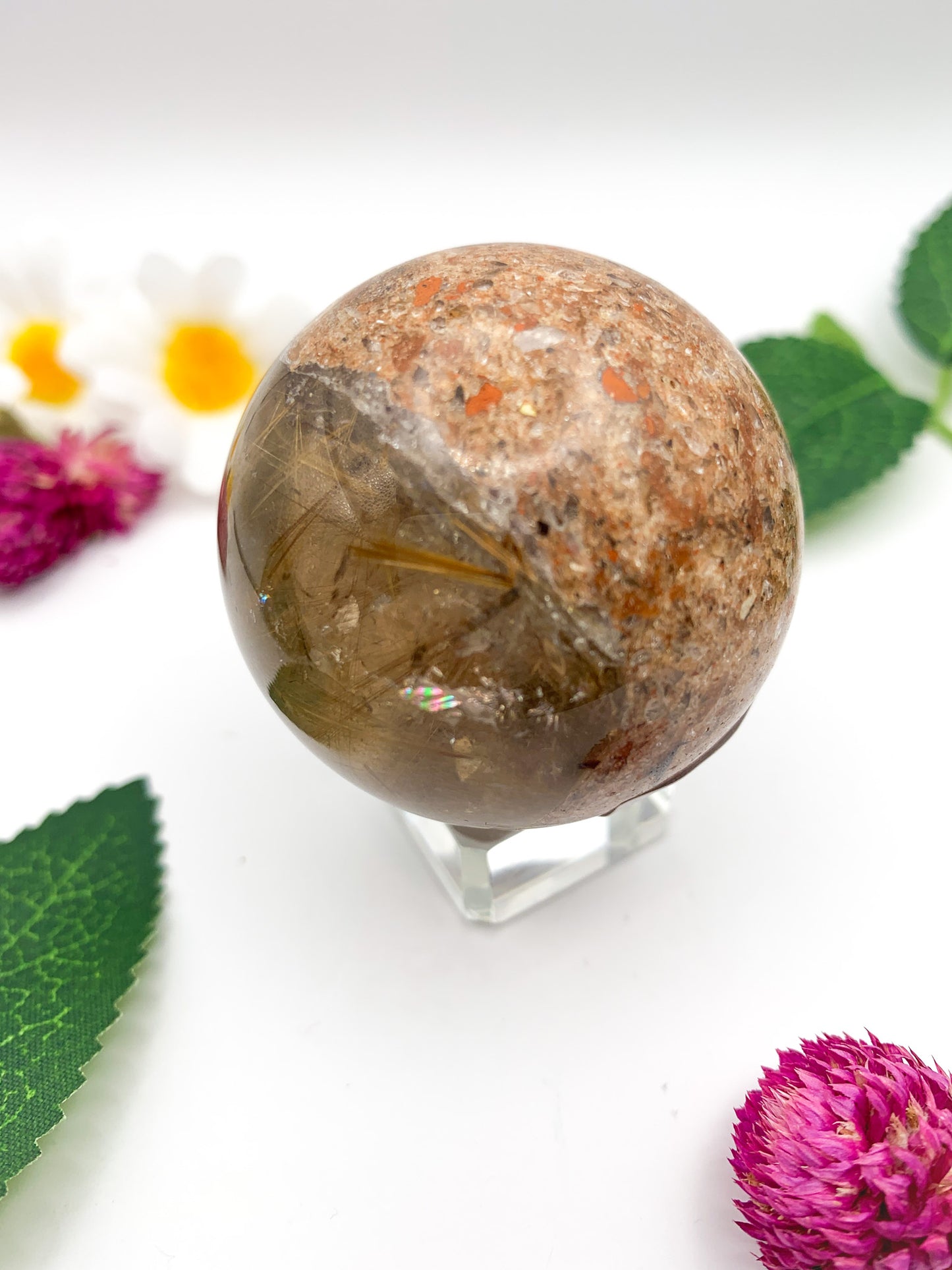 Rutilated Garden Quartz Sphere - Crystal Love Treasures