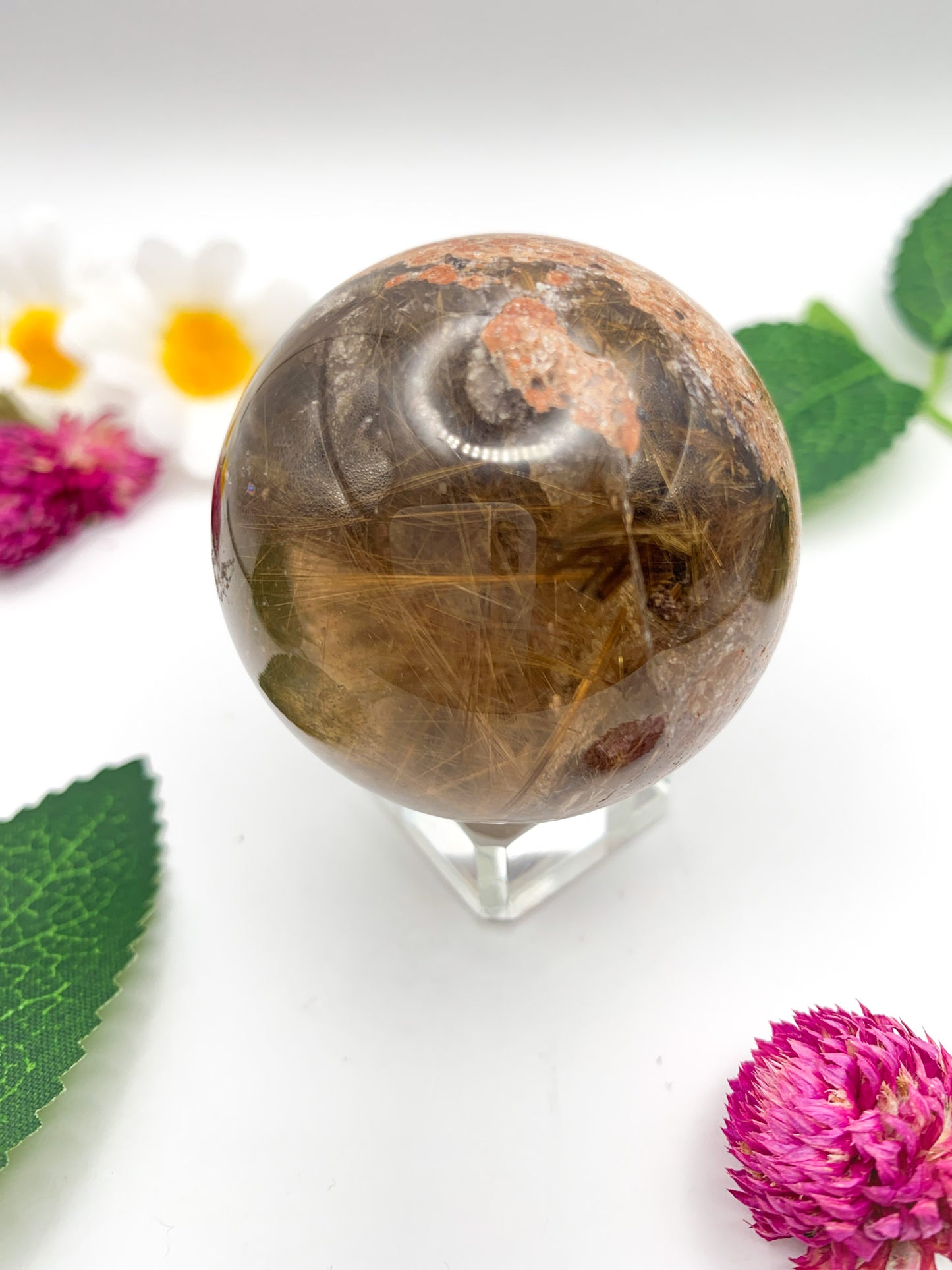 Rutilated Garden Quartz Sphere - Crystal Love Treasures