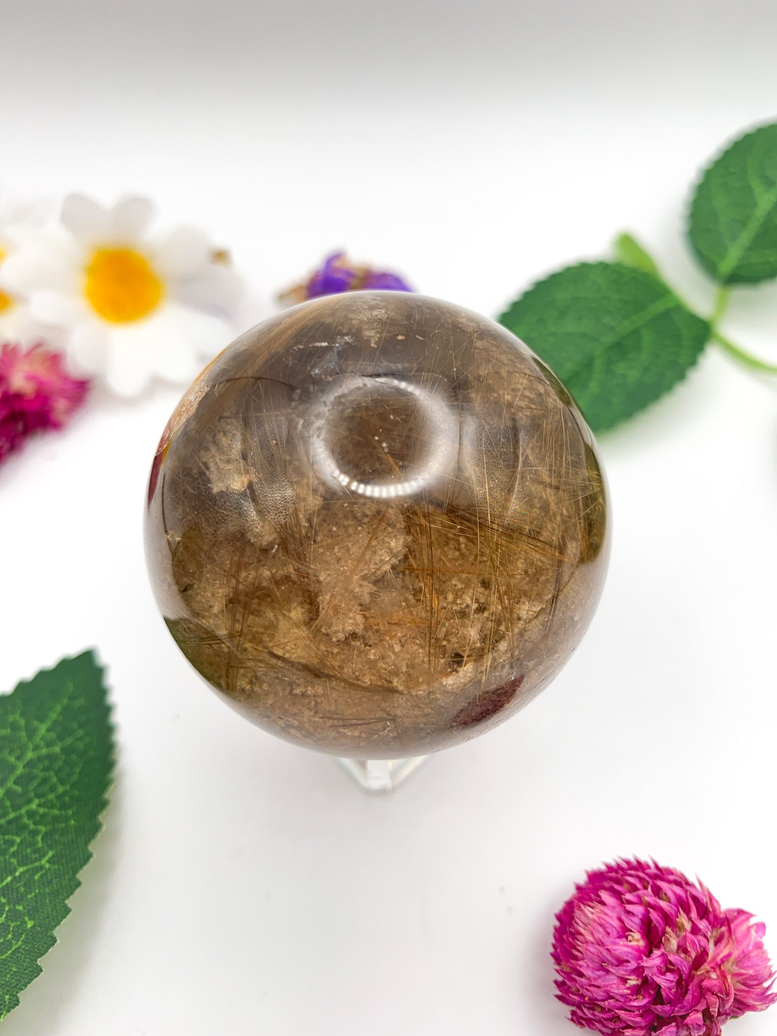 Rutilated Garden Quartz Sphere - Crystal Love Treasures