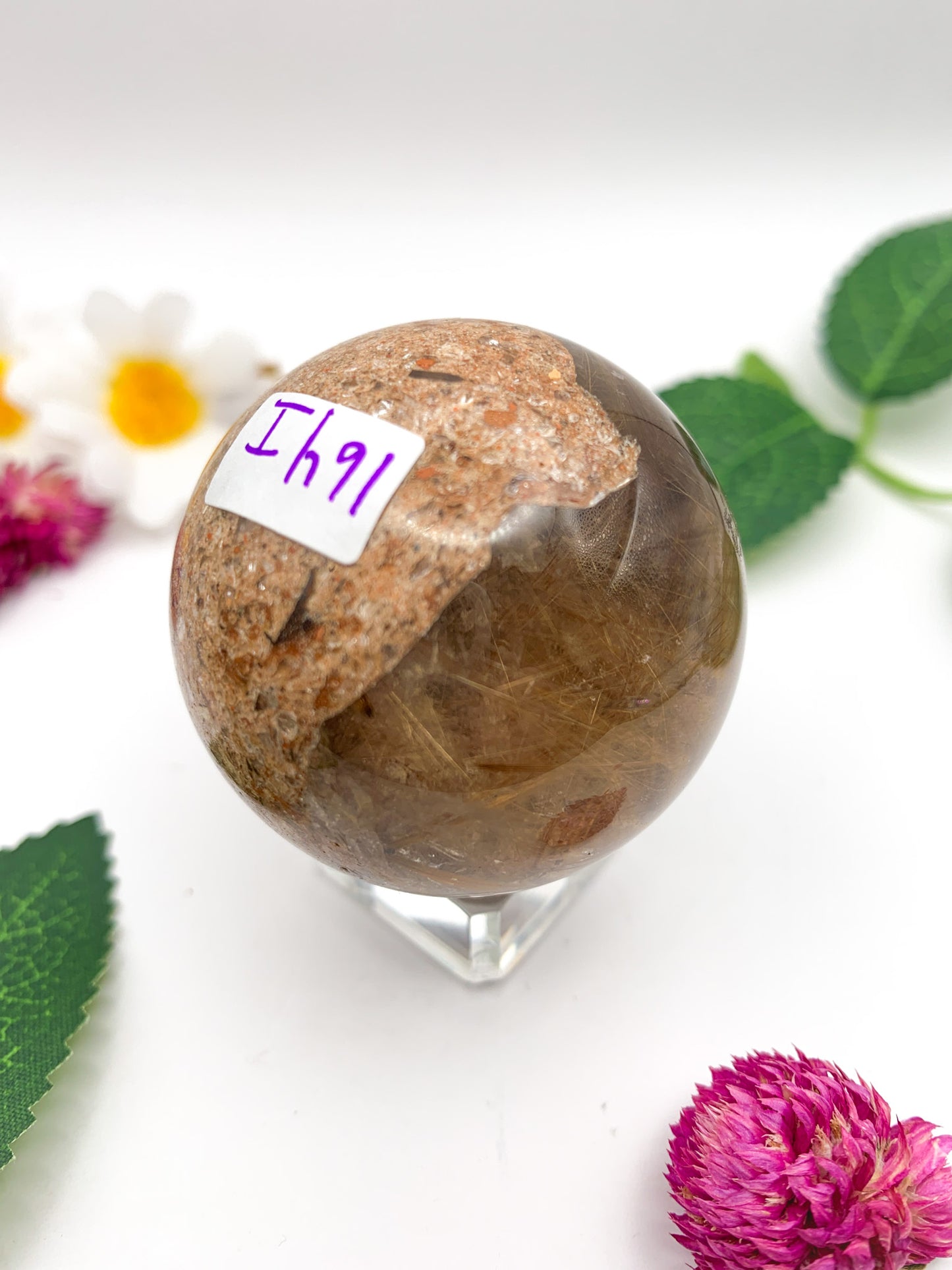 Rutilated Garden Quartz Sphere - Crystal Love Treasures