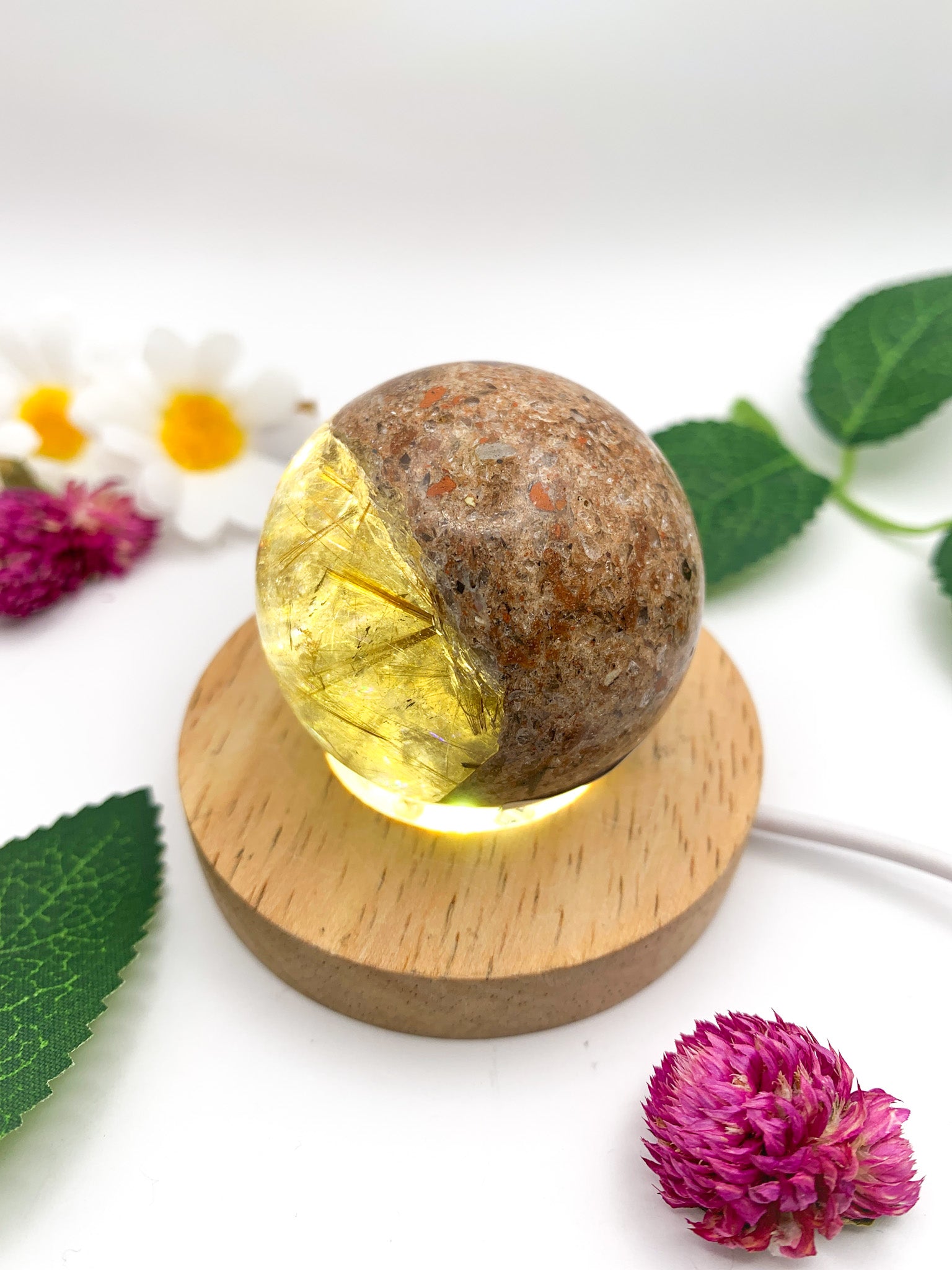 Rutilated Garden Quartz Sphere - Crystal Love Treasures