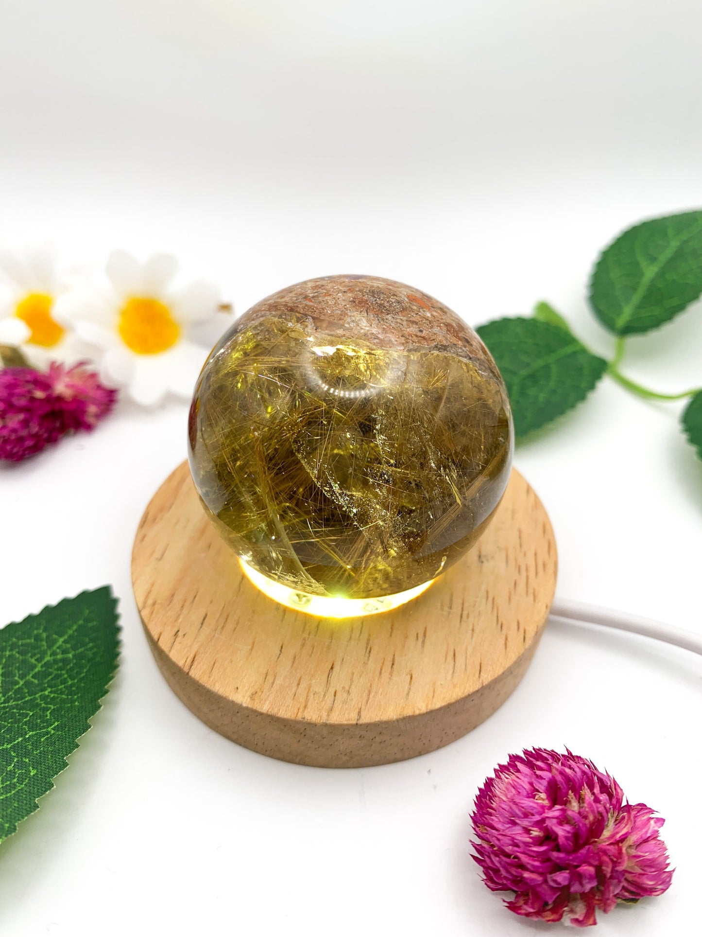 Rutilated Garden Quartz Sphere - Crystal Love Treasures