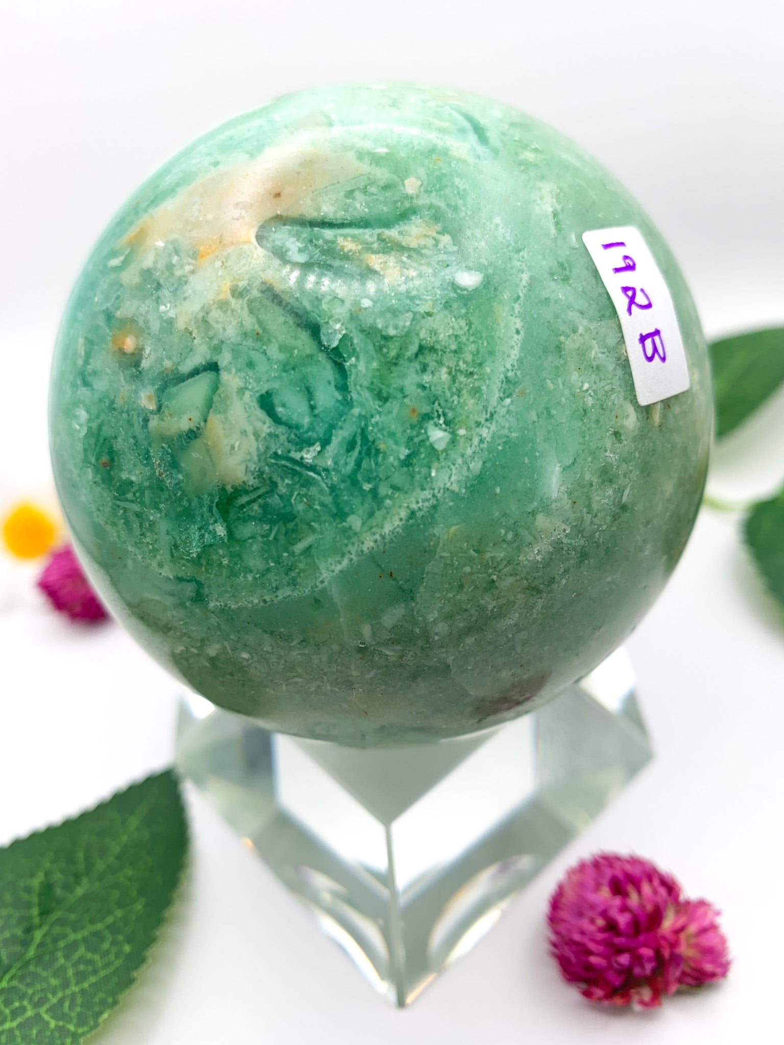 Green Fluorite Sphere (Rare) - Crystal Love Treasures