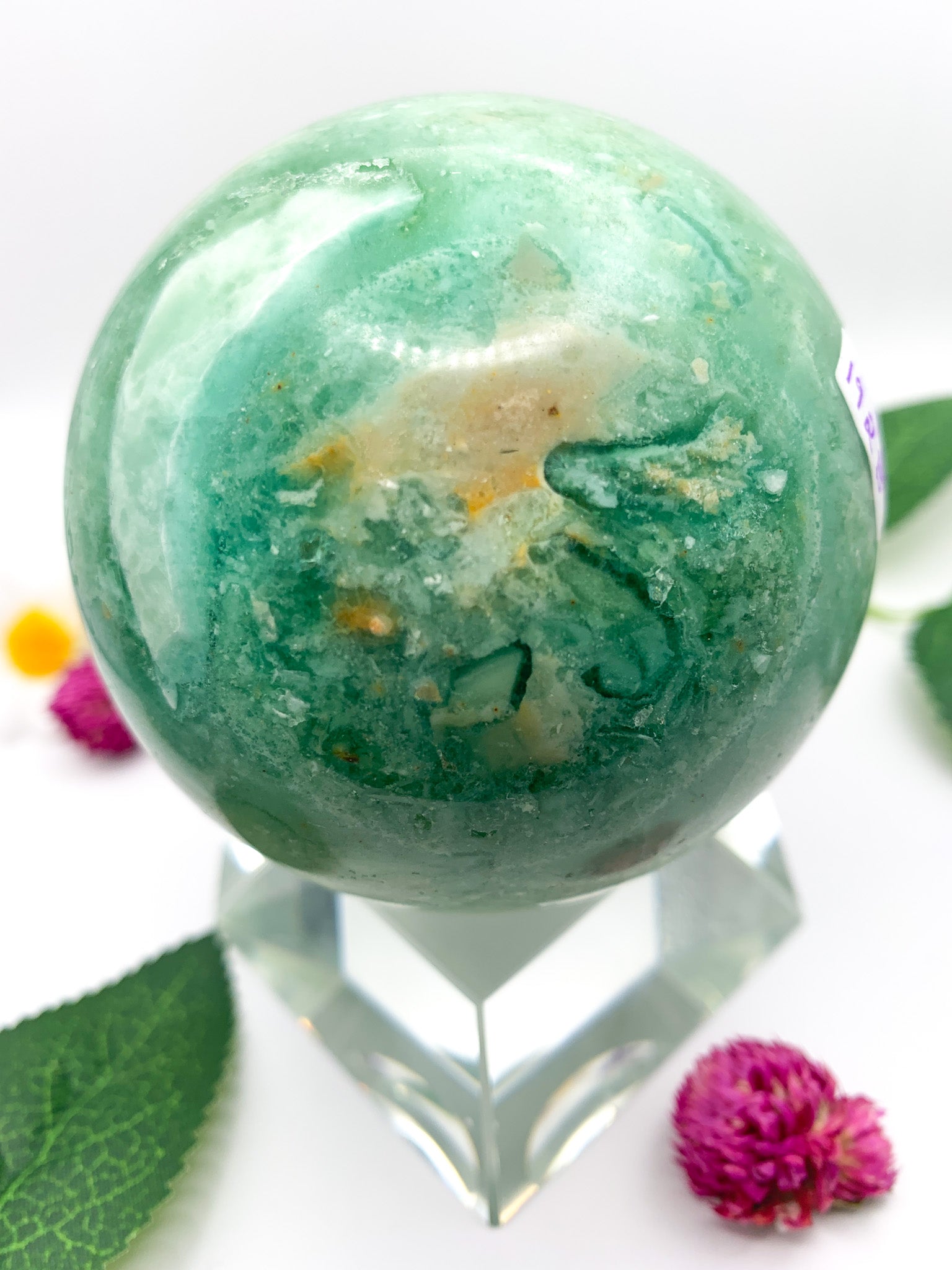 Green Fluorite Sphere (Rare) - Crystal Love Treasures