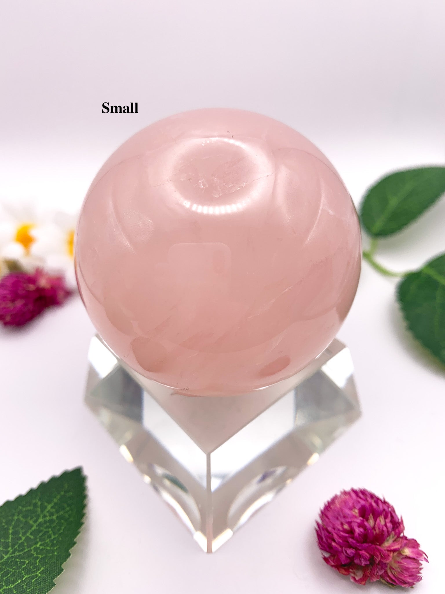 Rose Quartz Sphere with Star - Crystal Love Treasures