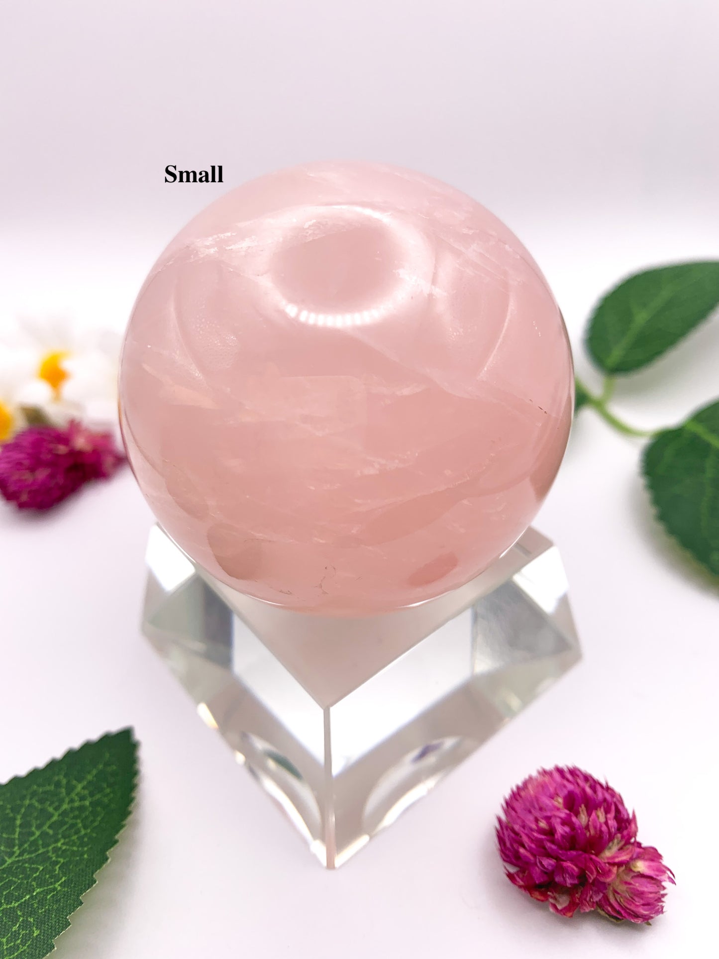 Rose Quartz Sphere with Star - Crystal Love Treasures