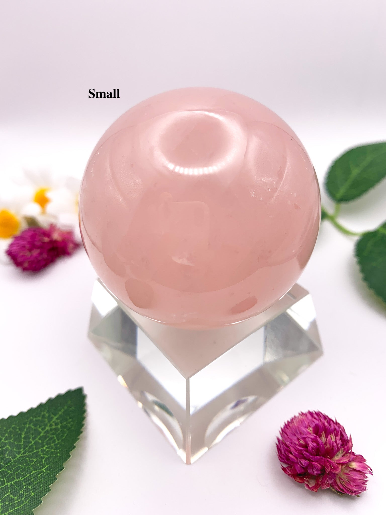 Rose Quartz Sphere with Star - Crystal Love Treasures