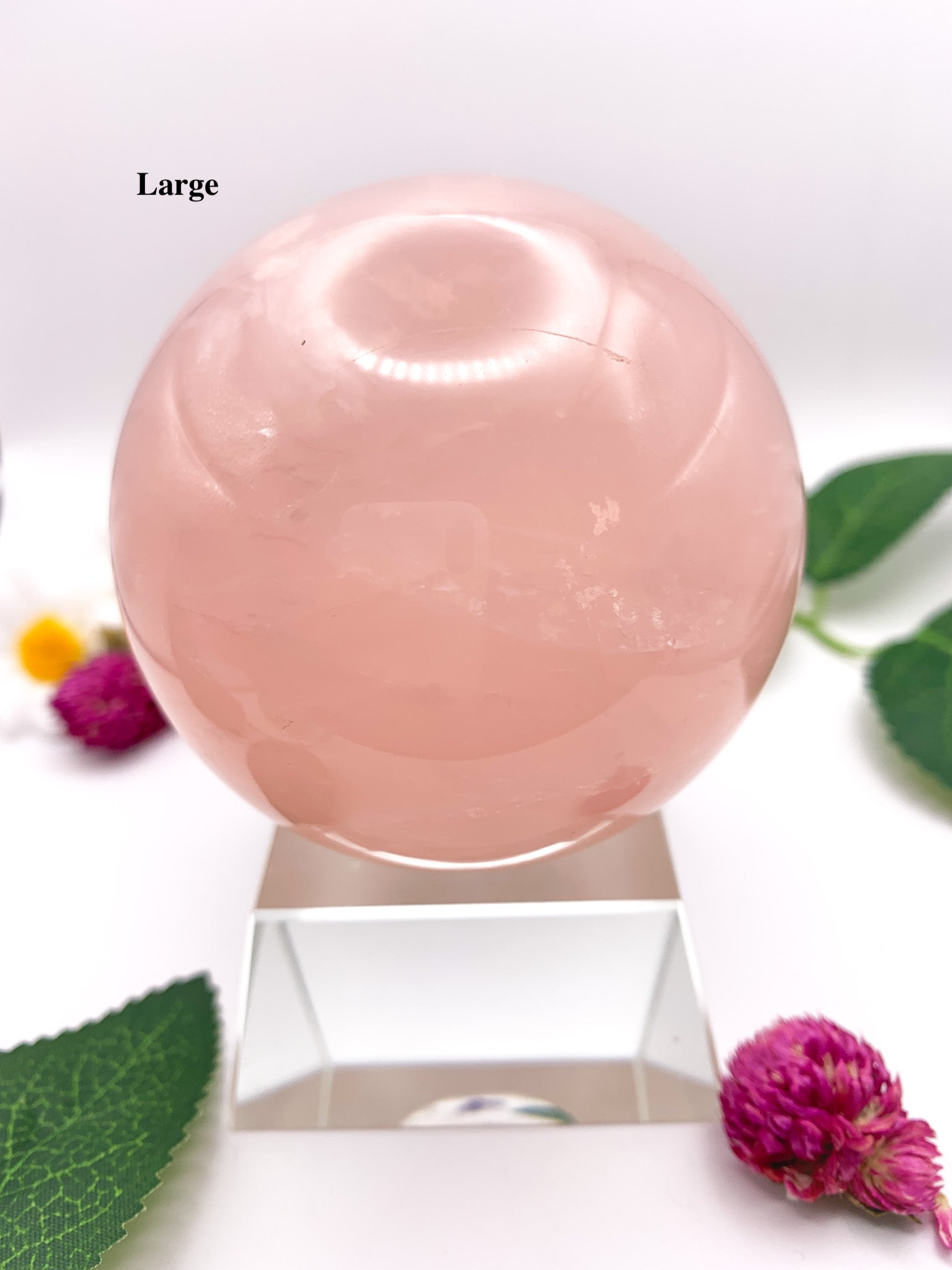 Rose Quartz Sphere with Star - Crystal Love Treasures