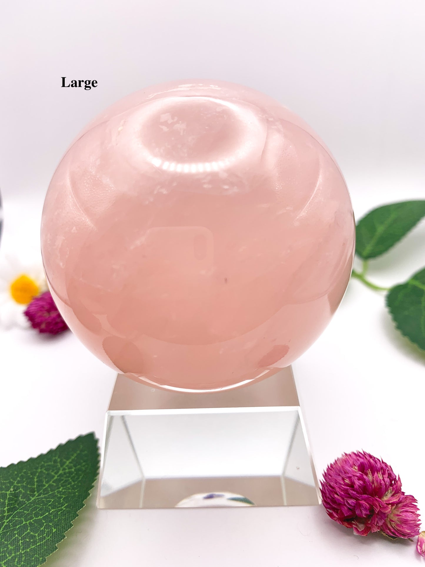 Rose Quartz Sphere with Star - Crystal Love Treasures