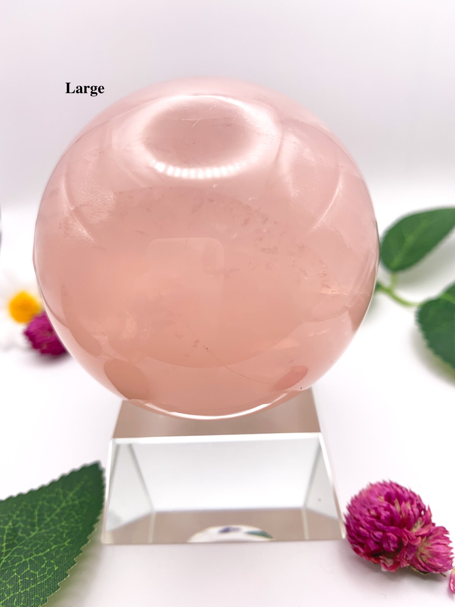 Rose Quartz Sphere with Star - Crystal Love Treasures