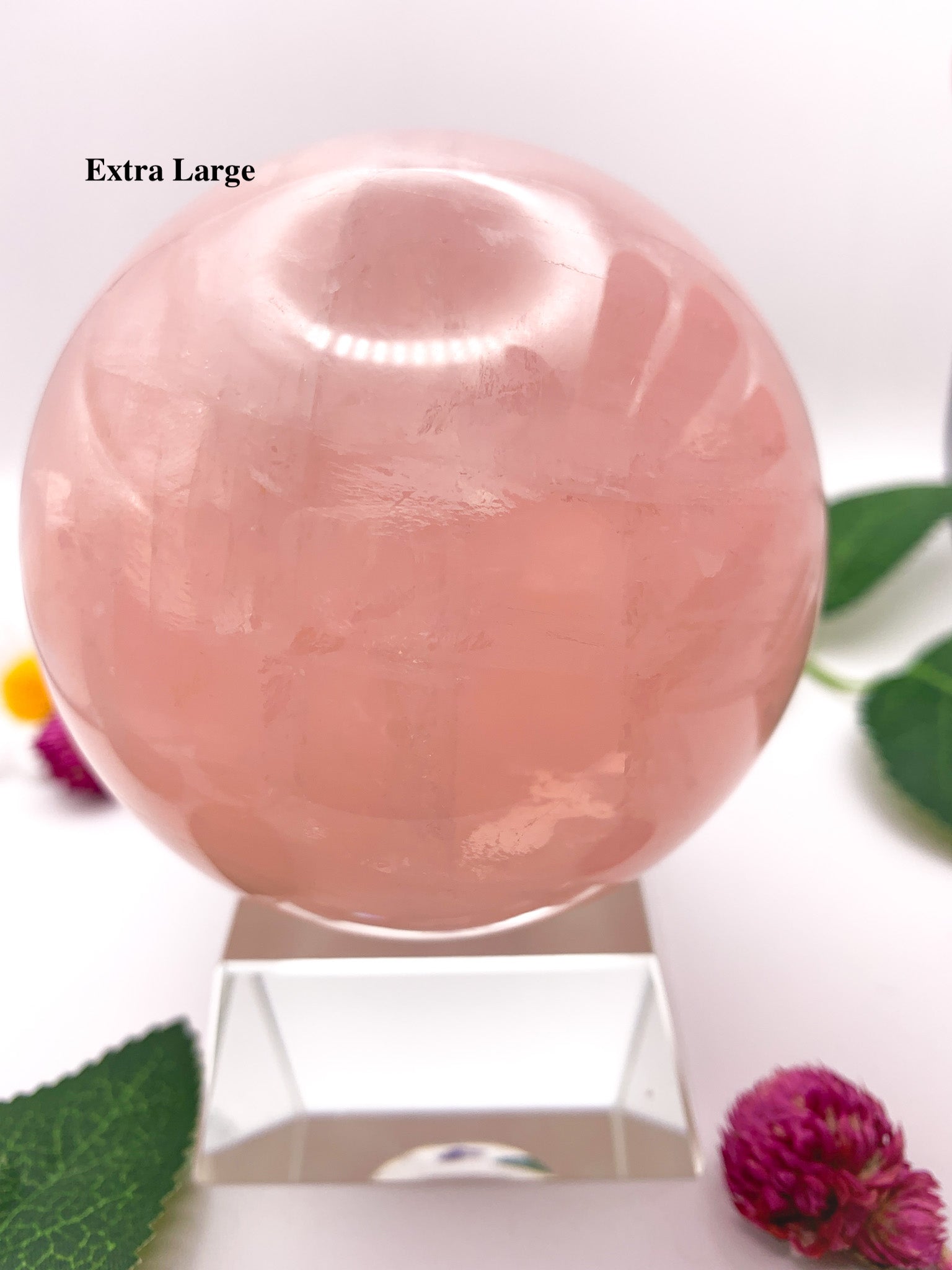 Rose Quartz Sphere with Star - Crystal Love Treasures