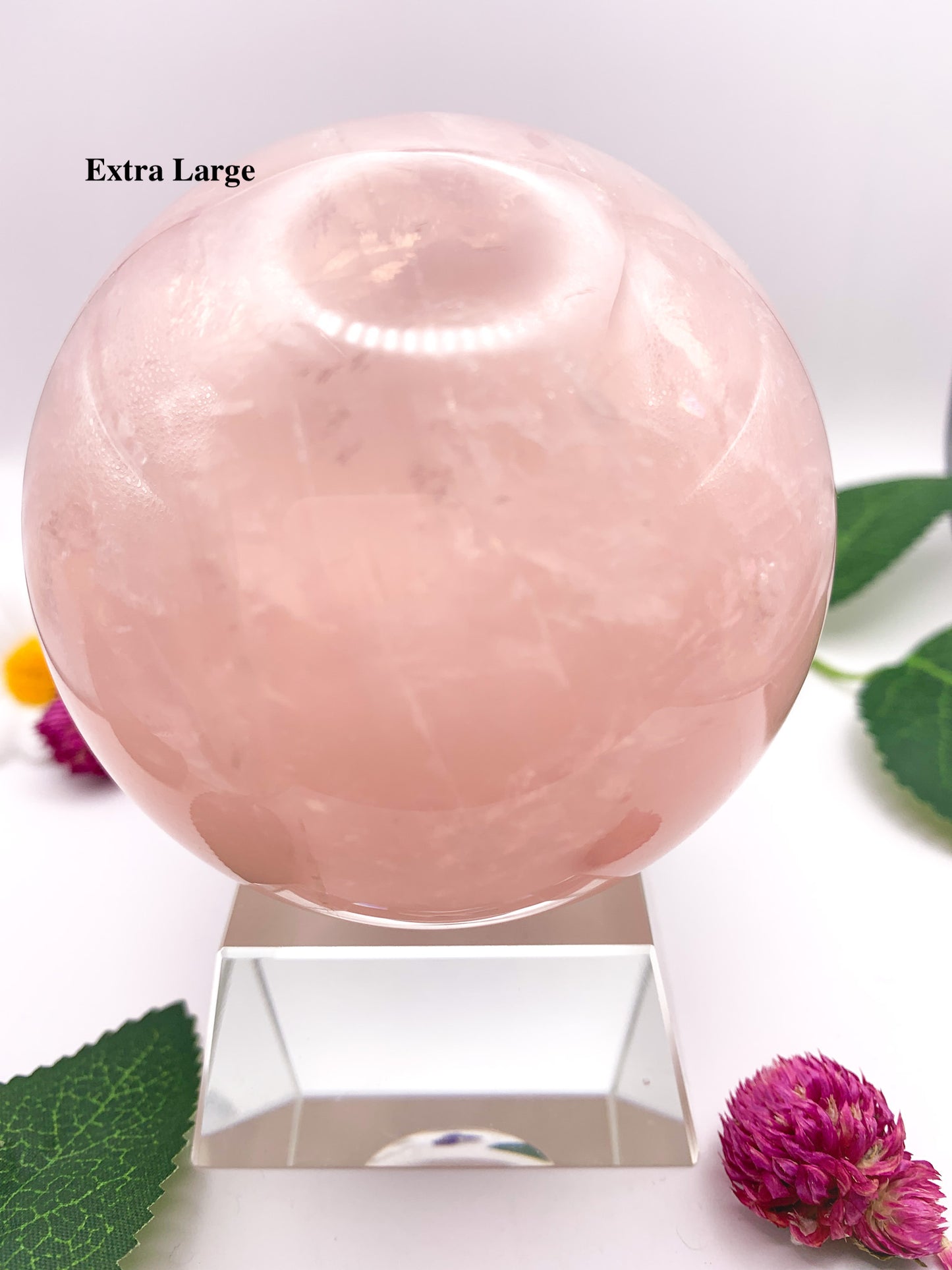 Rose Quartz Sphere with Star - Crystal Love Treasures