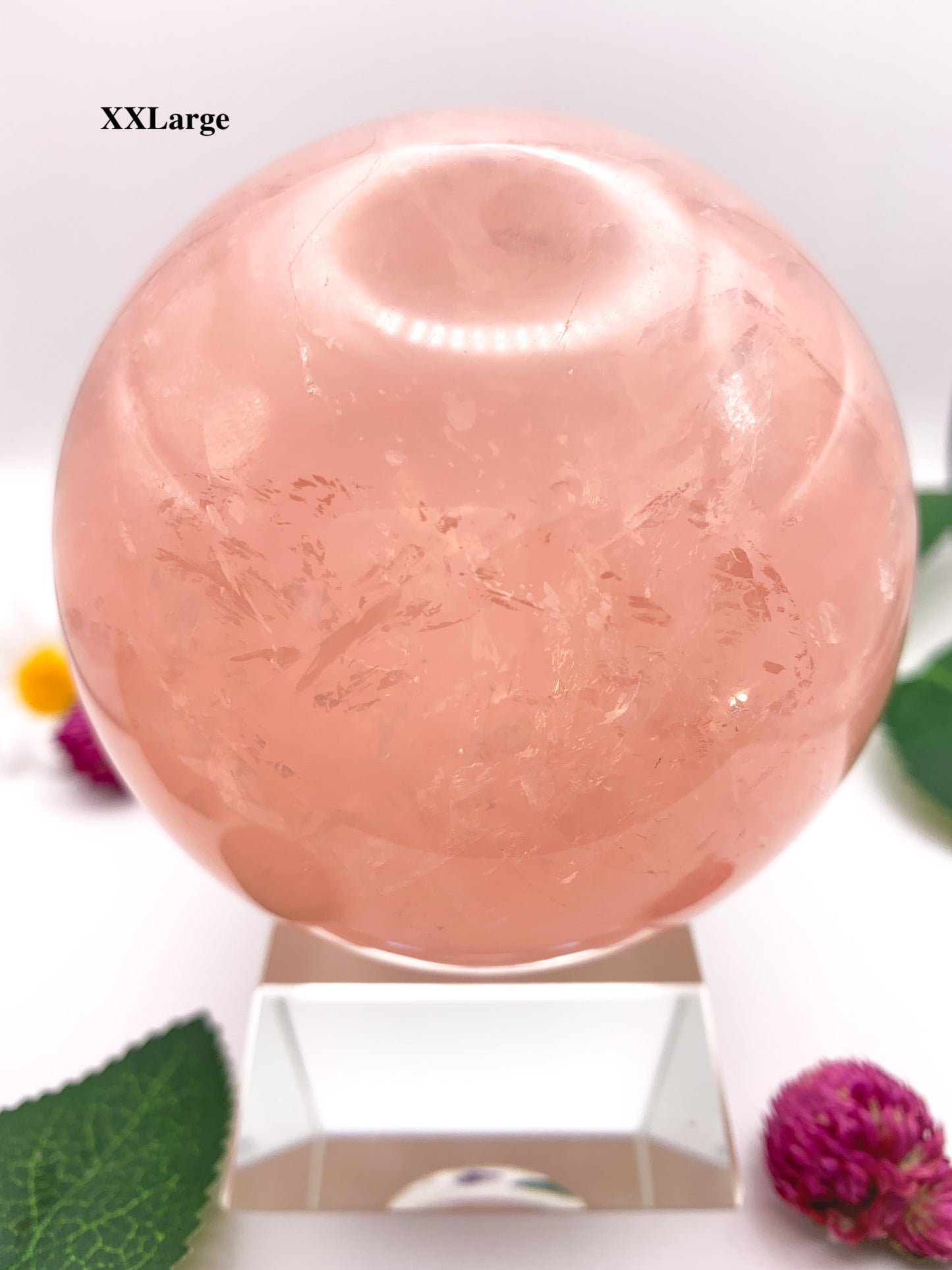 Rose Quartz Sphere with Star - Crystal Love Treasures