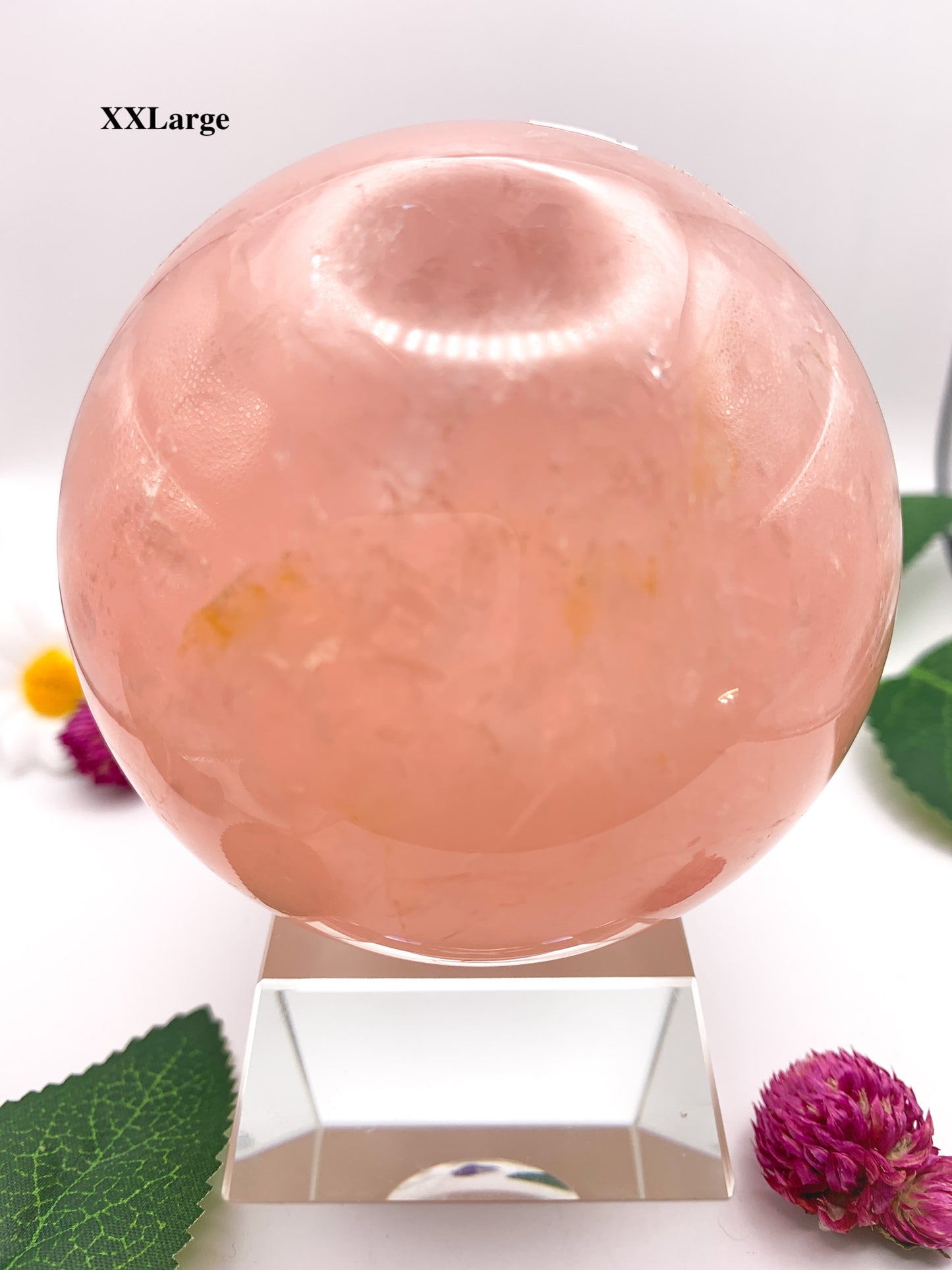 Rose Quartz Sphere with Star - Crystal Love Treasures