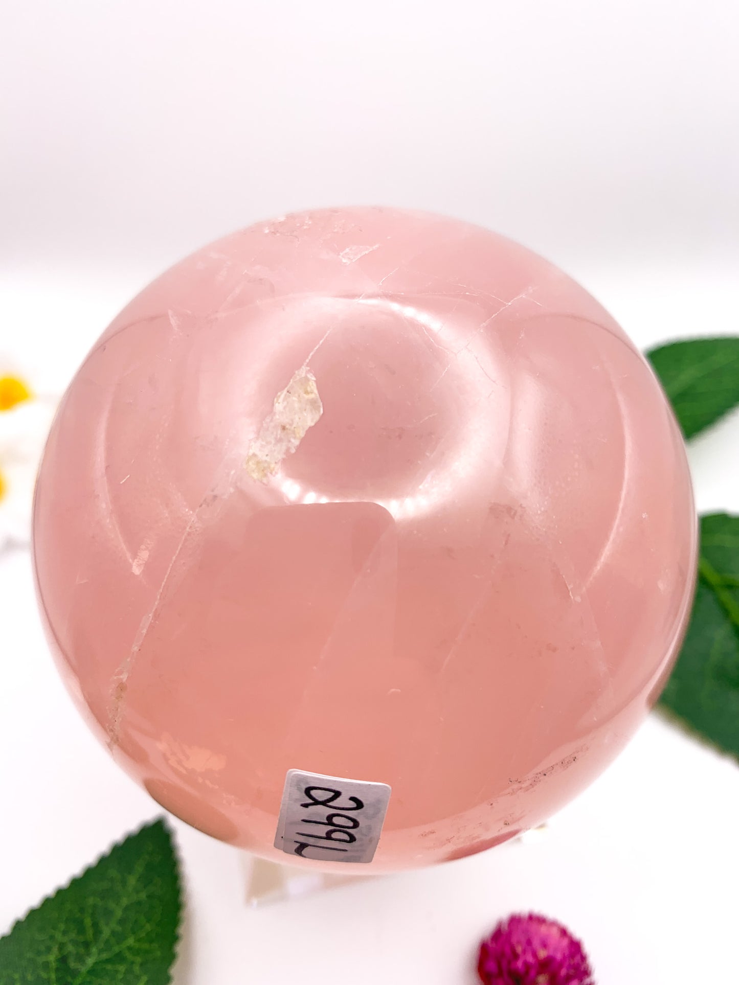 Rose Quartz Sphere with Star - Crystal Love Treasures