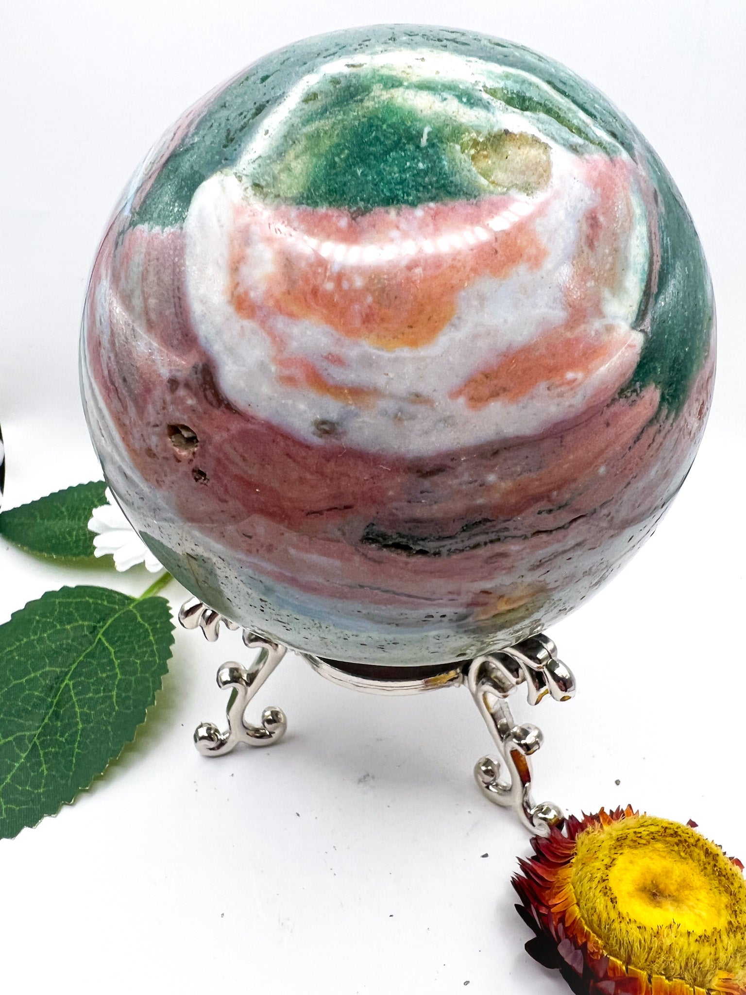 Ocean Jasper Sphere - Crystal Love Treasures